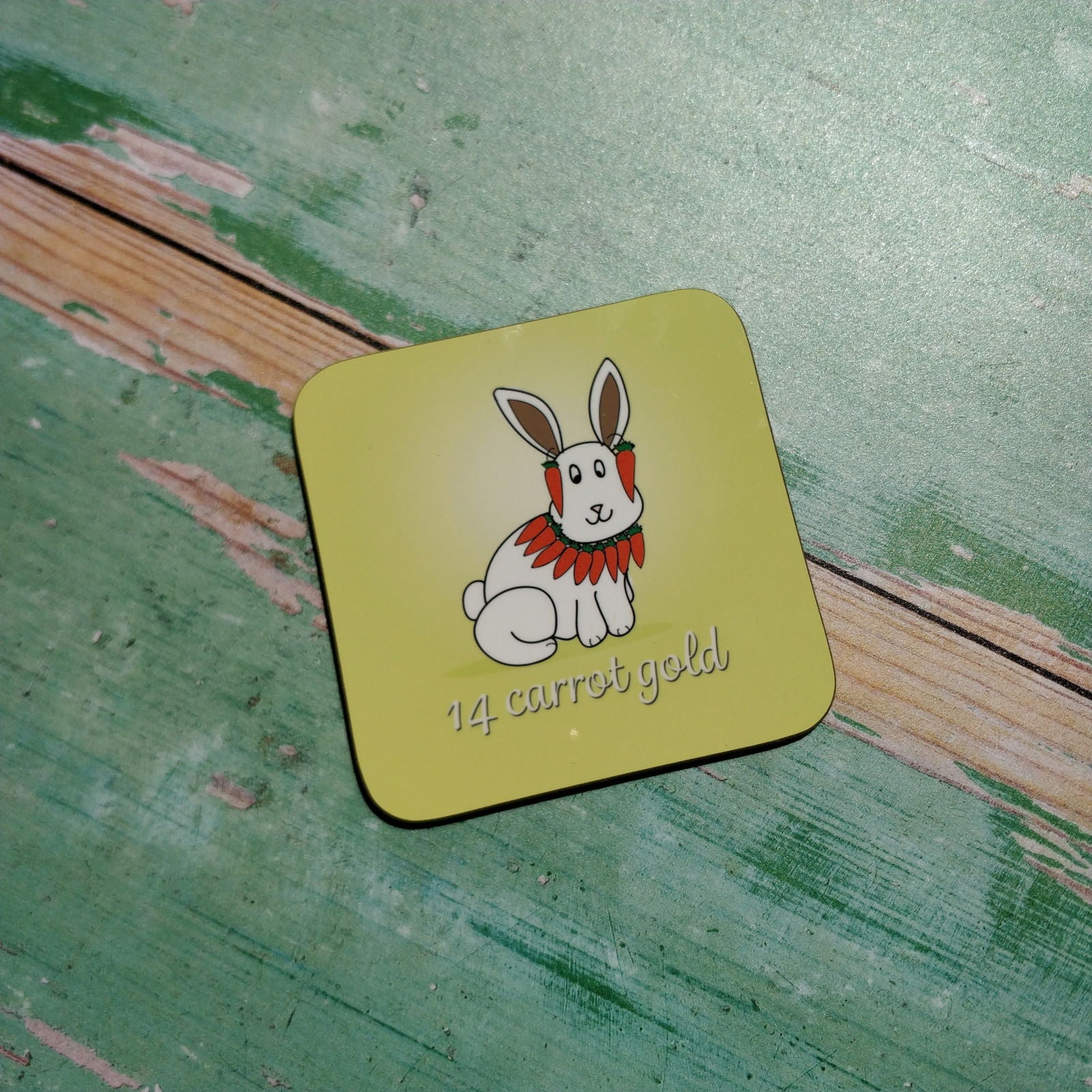 14 Carrot Gold Illustrated Coaster - Fay Dixon Design