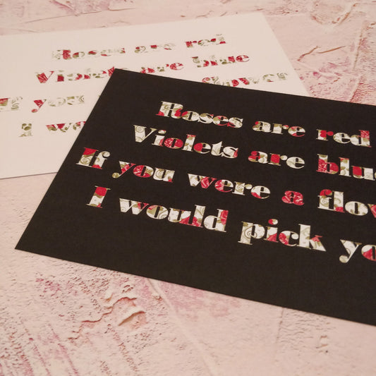 A5 Floral Print, If you were a flower Quote - Fay Dixon Design