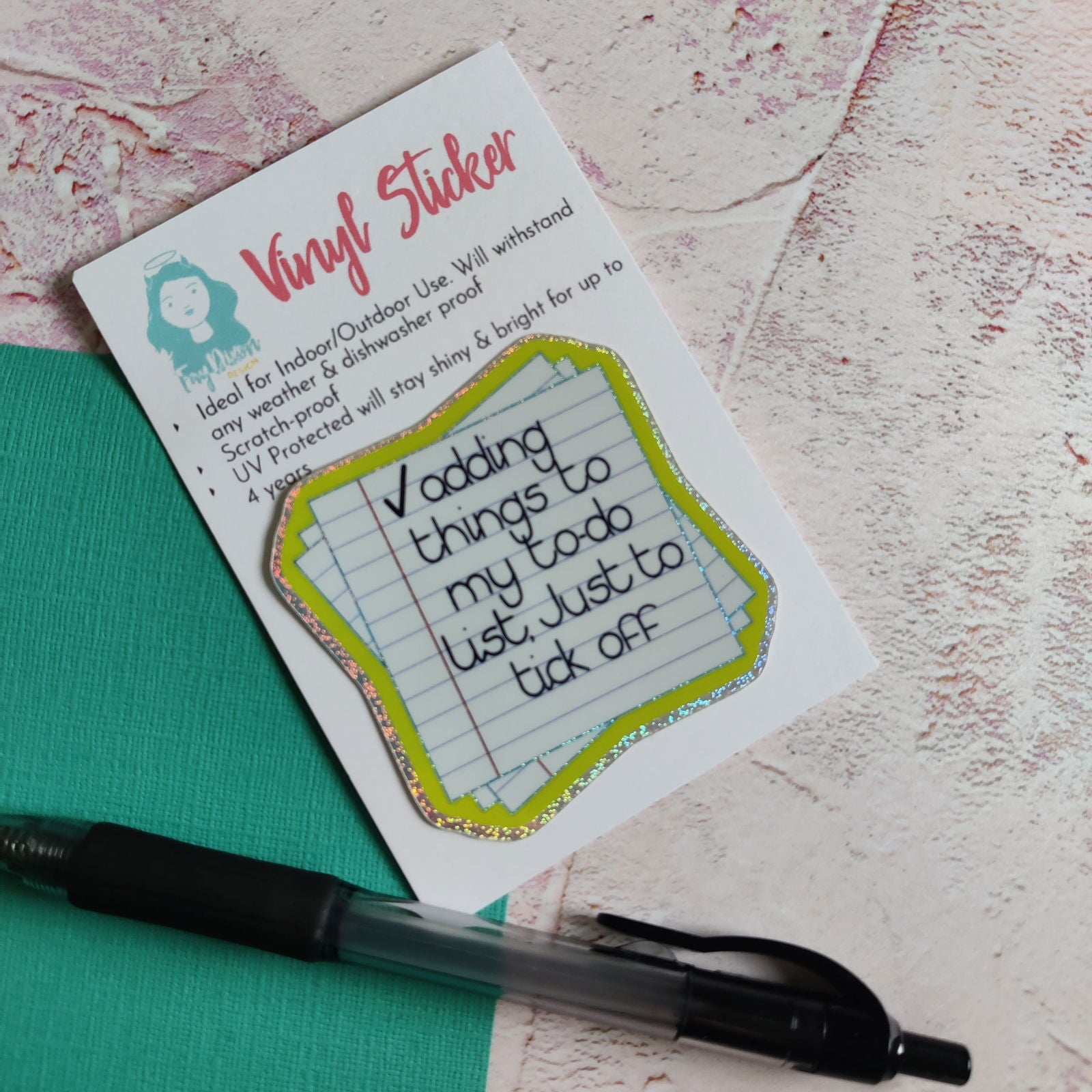 Adding things to me todo list, just to tick off Vinyl Sticker - Fay Dixon Design