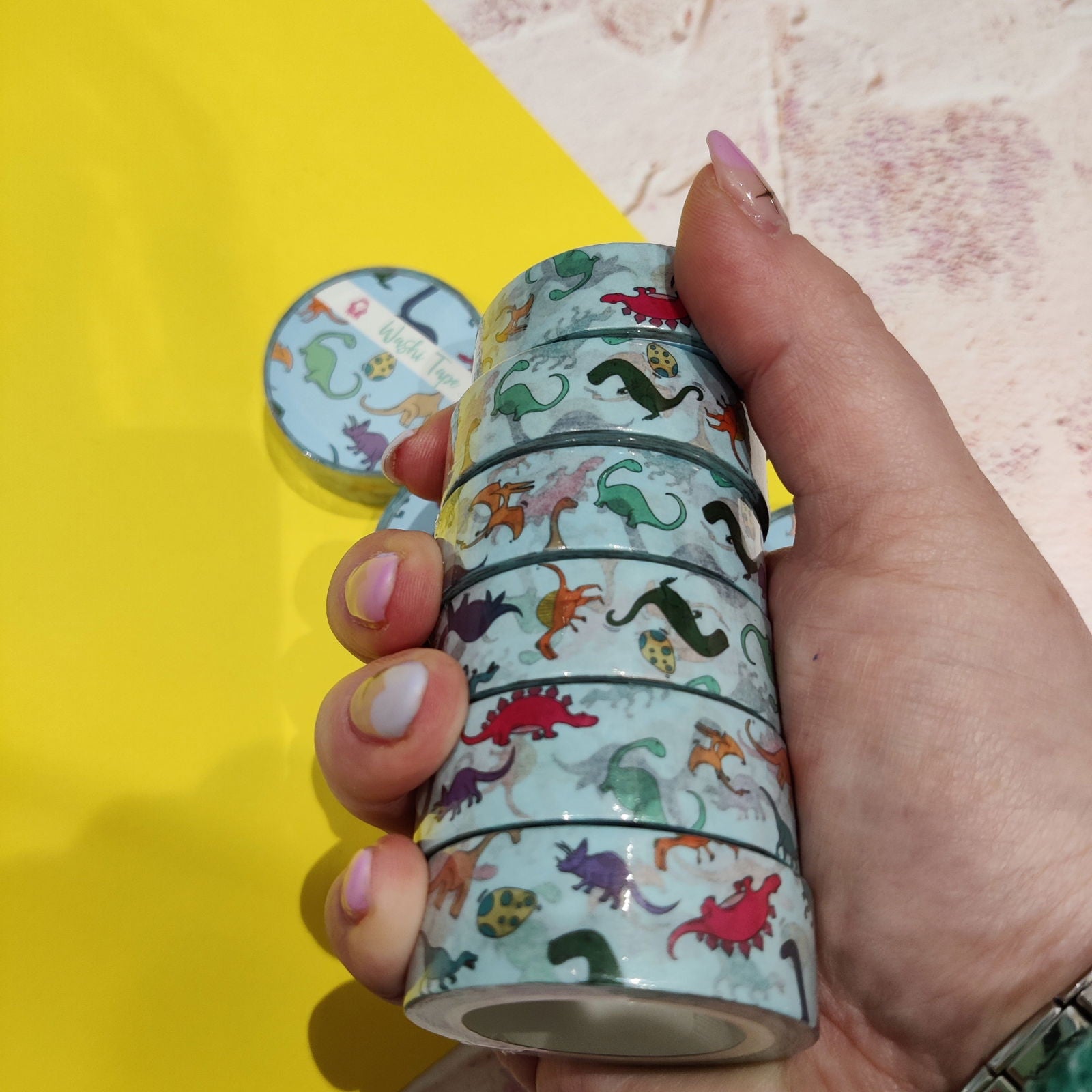 Blue Dinosaur Washi Tape - Fay Dixon Design