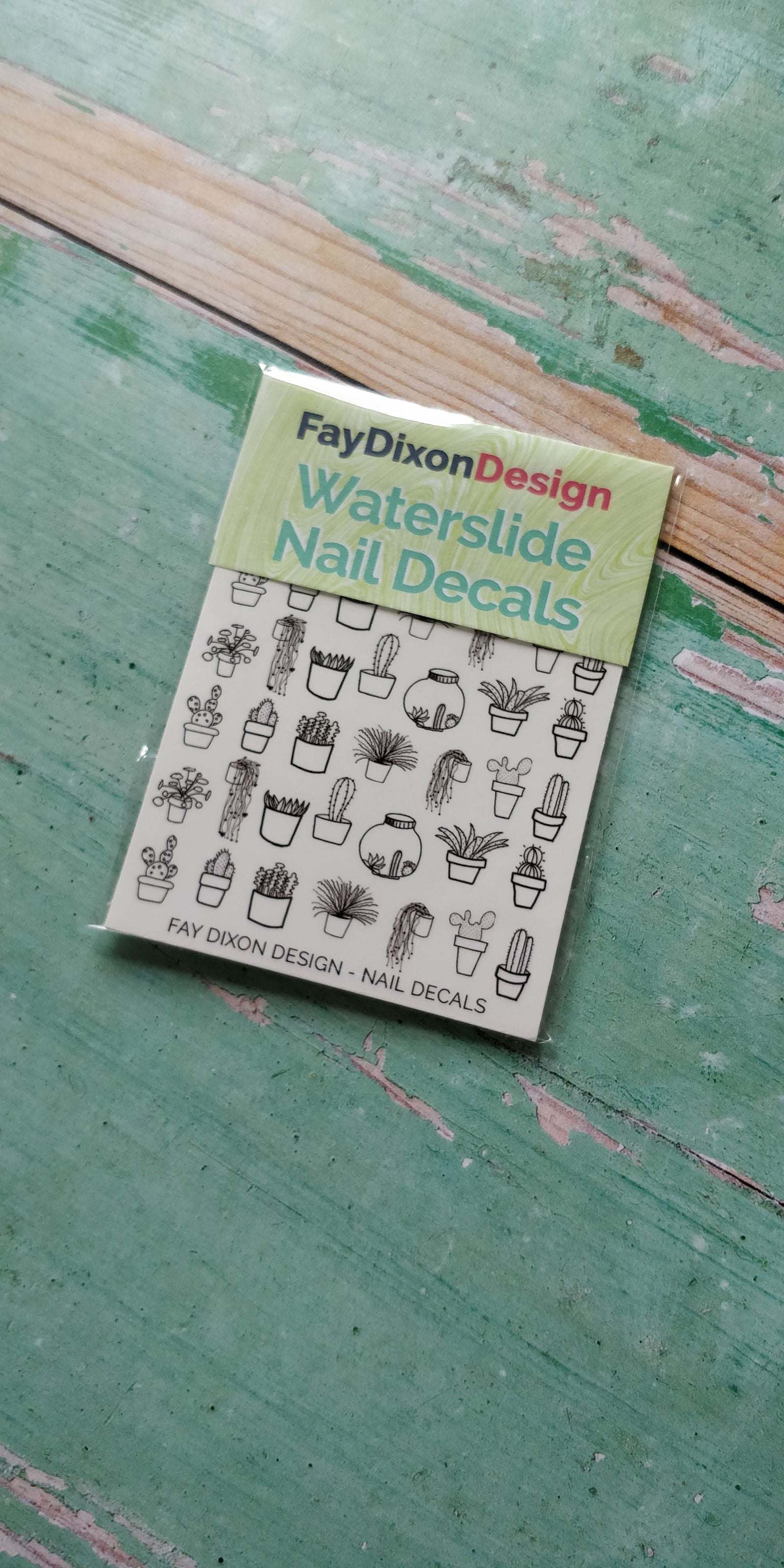 Cacti and Succulents Waterslide Nail Decals - Fay Dixon Design