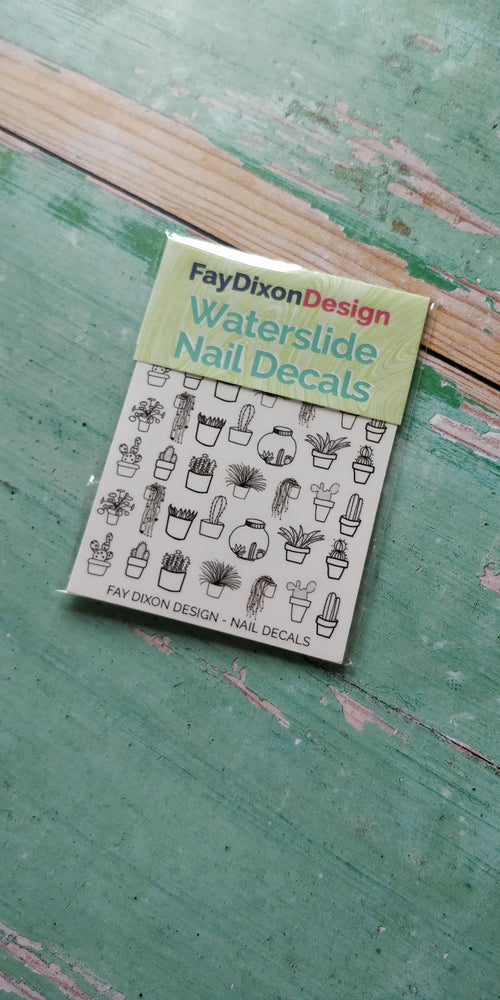 Cacti and Succulents Waterslide Nail Decals - Fay Dixon Design