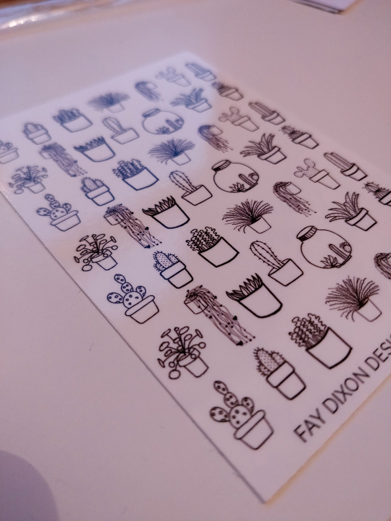Cacti and Succulents Waterslide Nail Decals - Fay Dixon Design