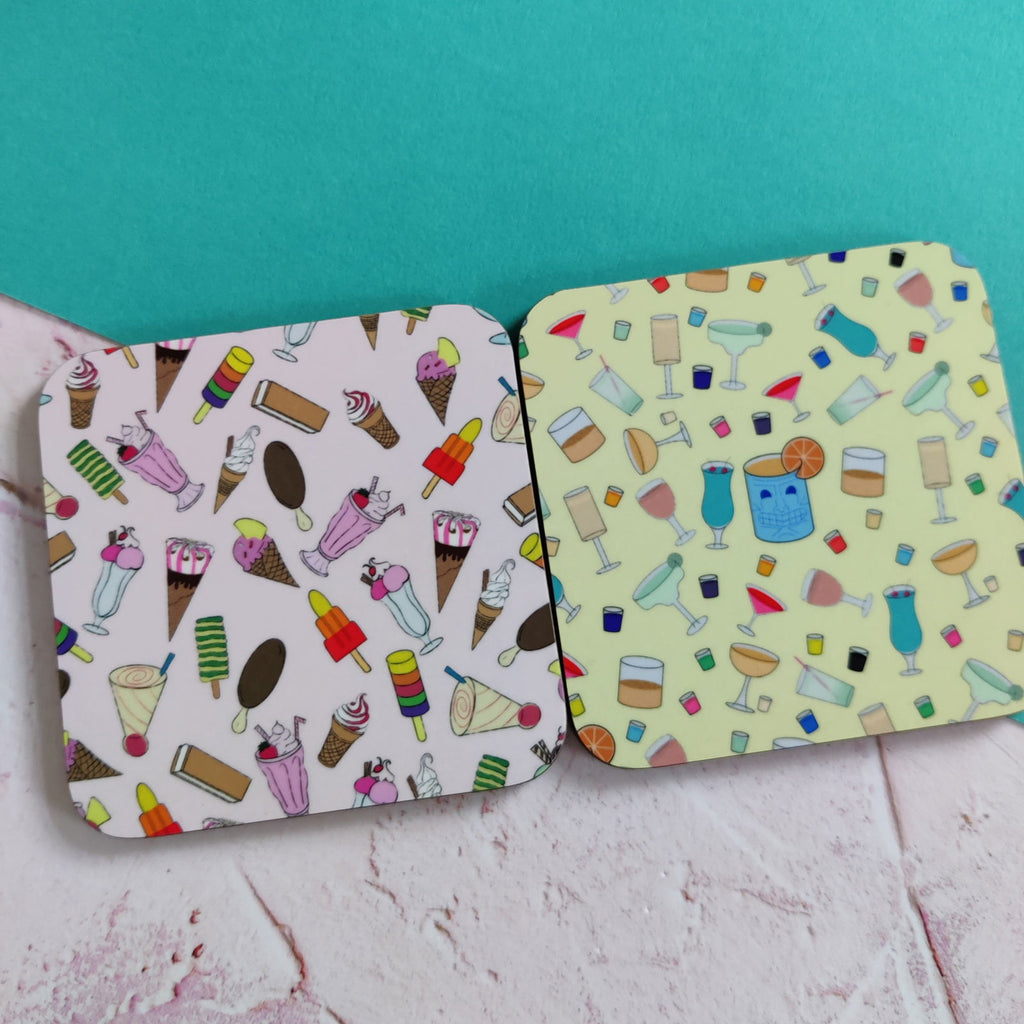 Cocktails & Shots Square Coaster - Fay Dixon Design