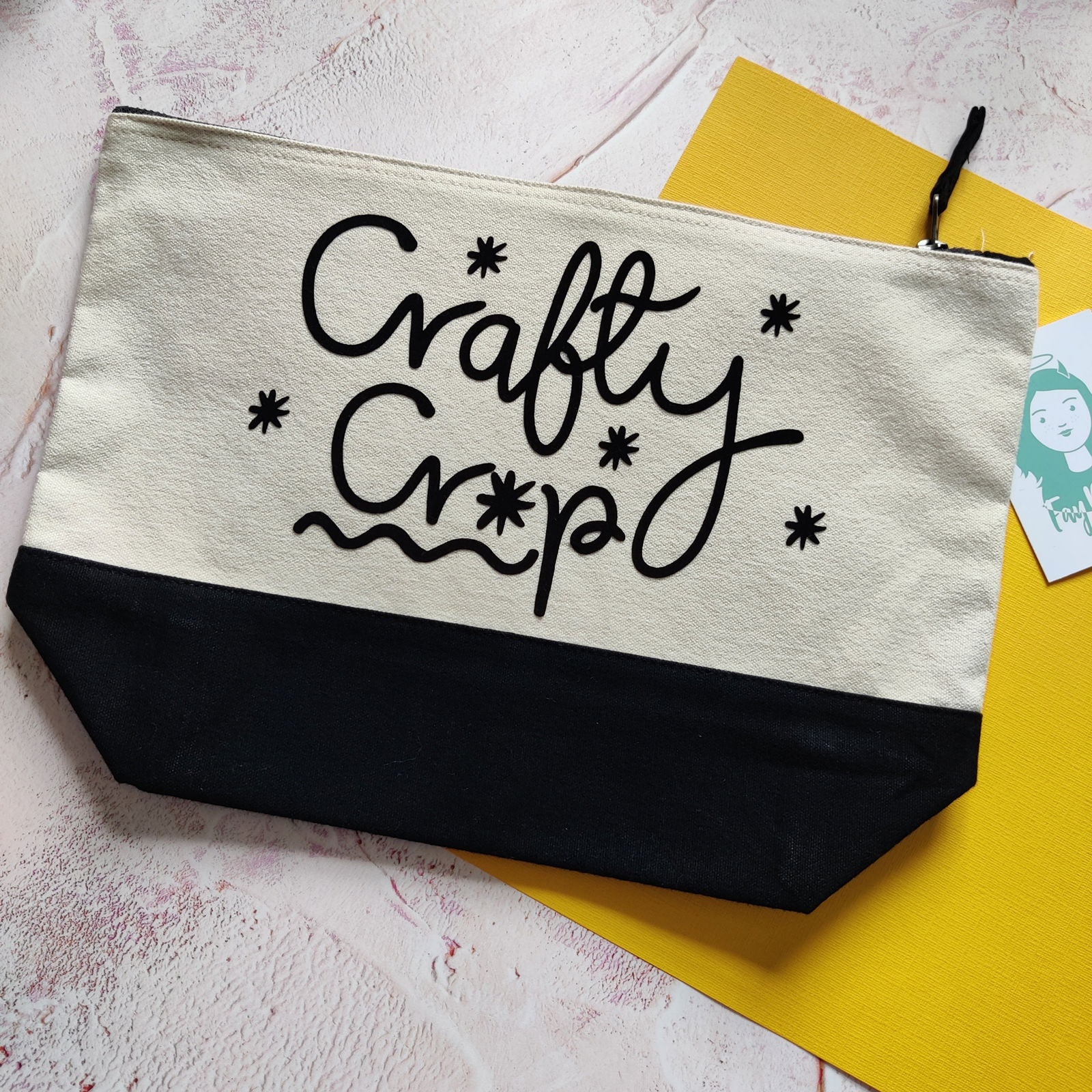 Crafty Crap Flocked Accessory Bag - Fay Dixon Design