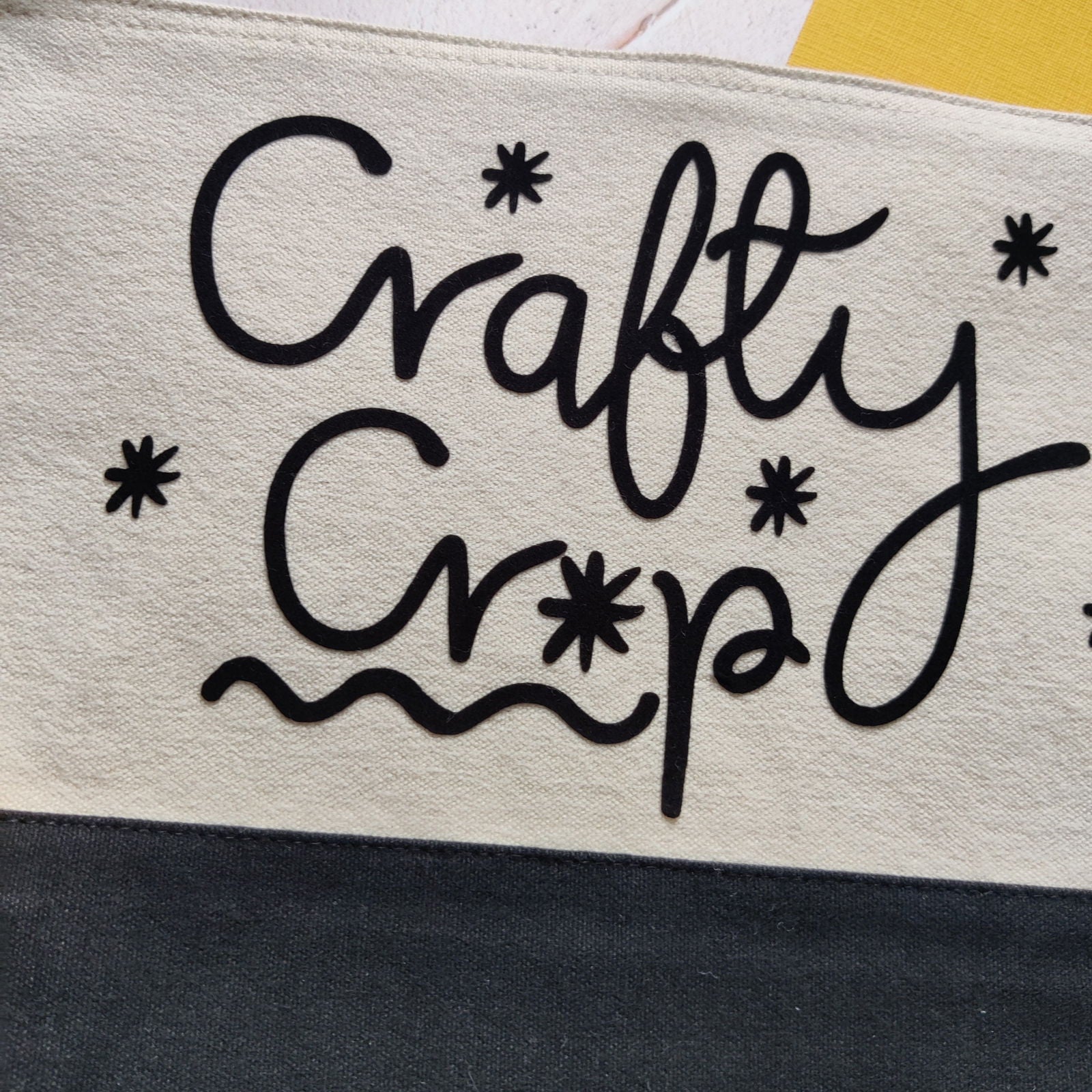 Crafty Crap Flocked Accessory Bag - Fay Dixon Design