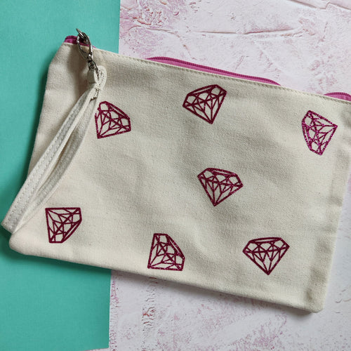 Diamond Design Cosmetic Wristlet Pouch - Fay Dixon Design
