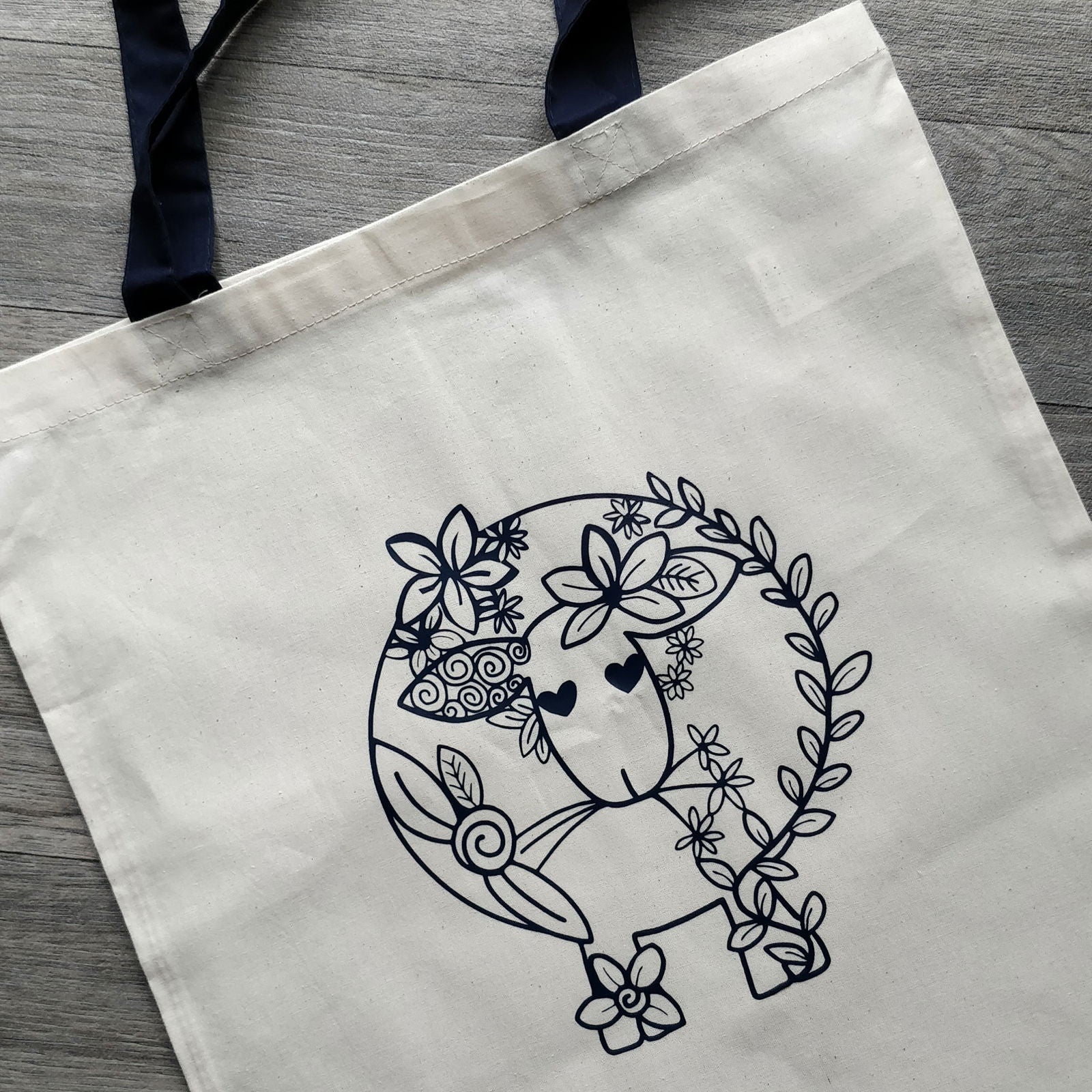 Floral Sheep Line Drawing Tote Bag - Fay Dixon Design