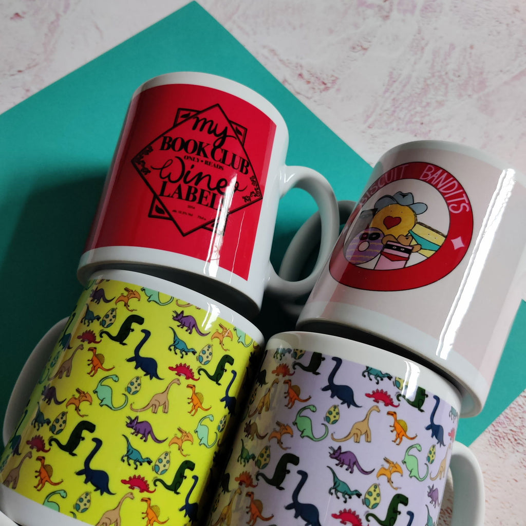 Full Colour Dinosaur Pattern Mug - Fay Dixon Design