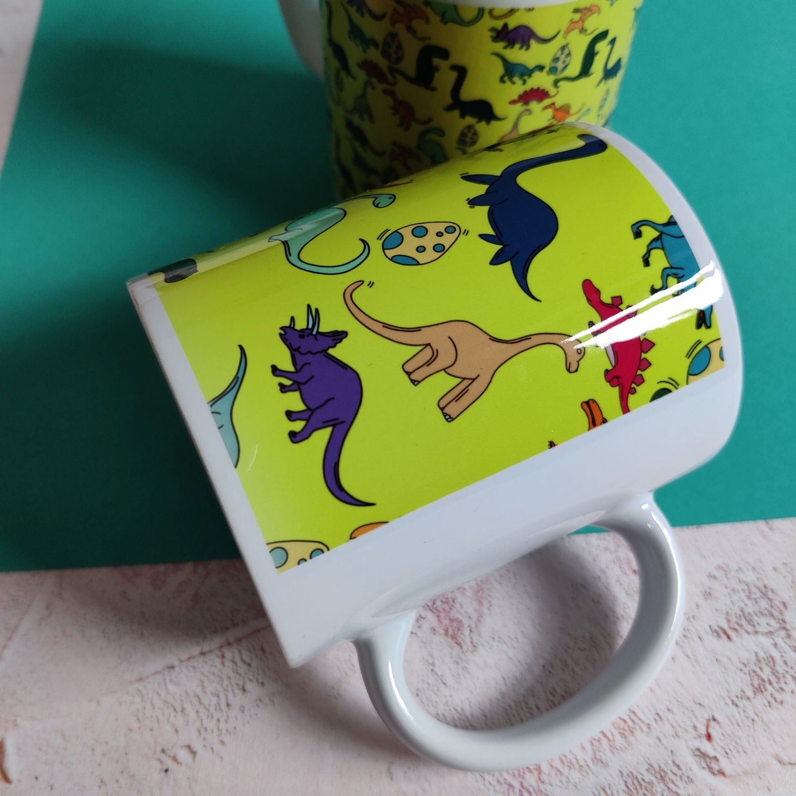 Full Colour Dinosaur Pattern Mug - Fay Dixon Design
