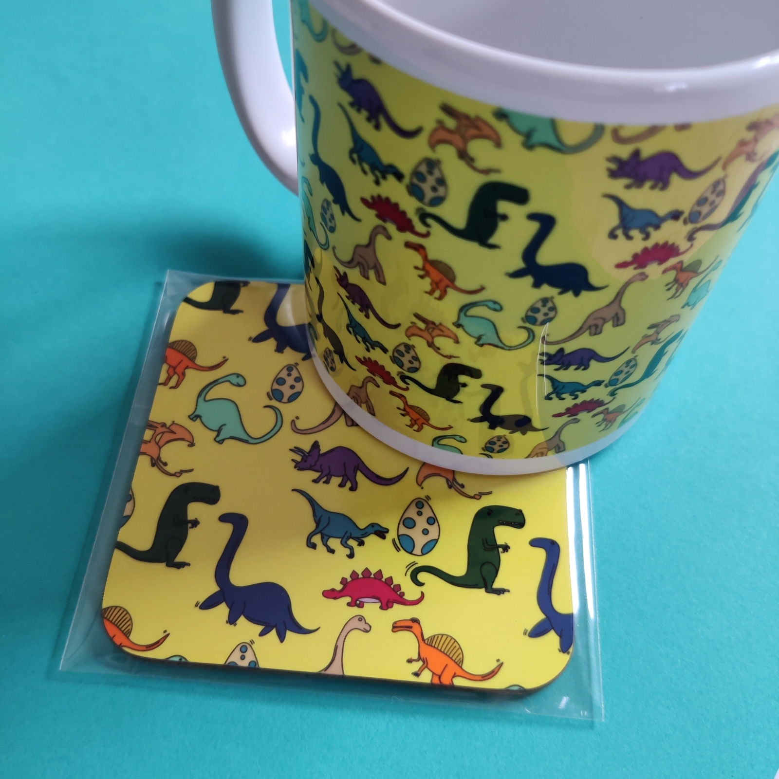 Full Colour Dinosaur Pattern Mug - Fay Dixon Design