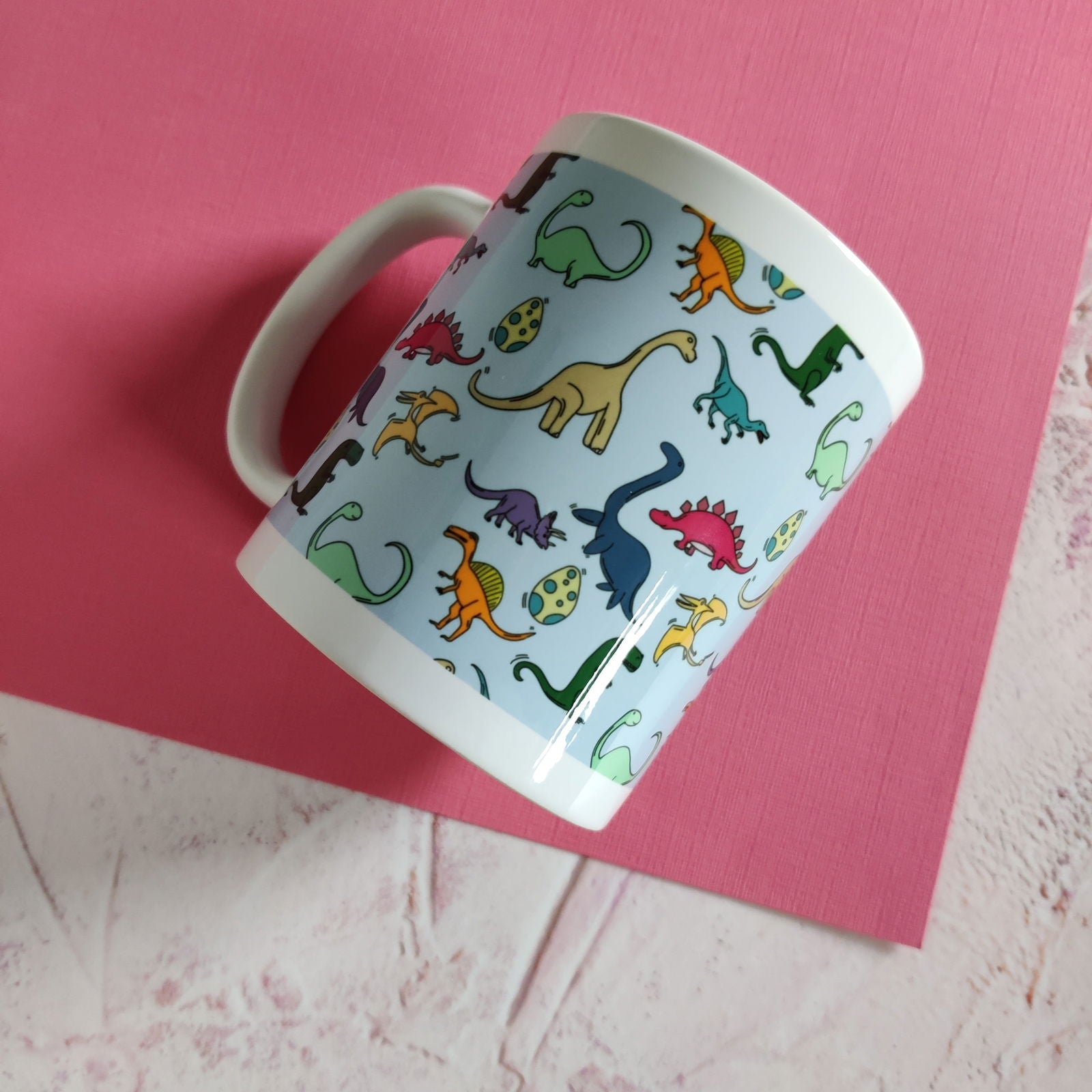 Full Colour Dinosaur Pattern Mug - Fay Dixon Design