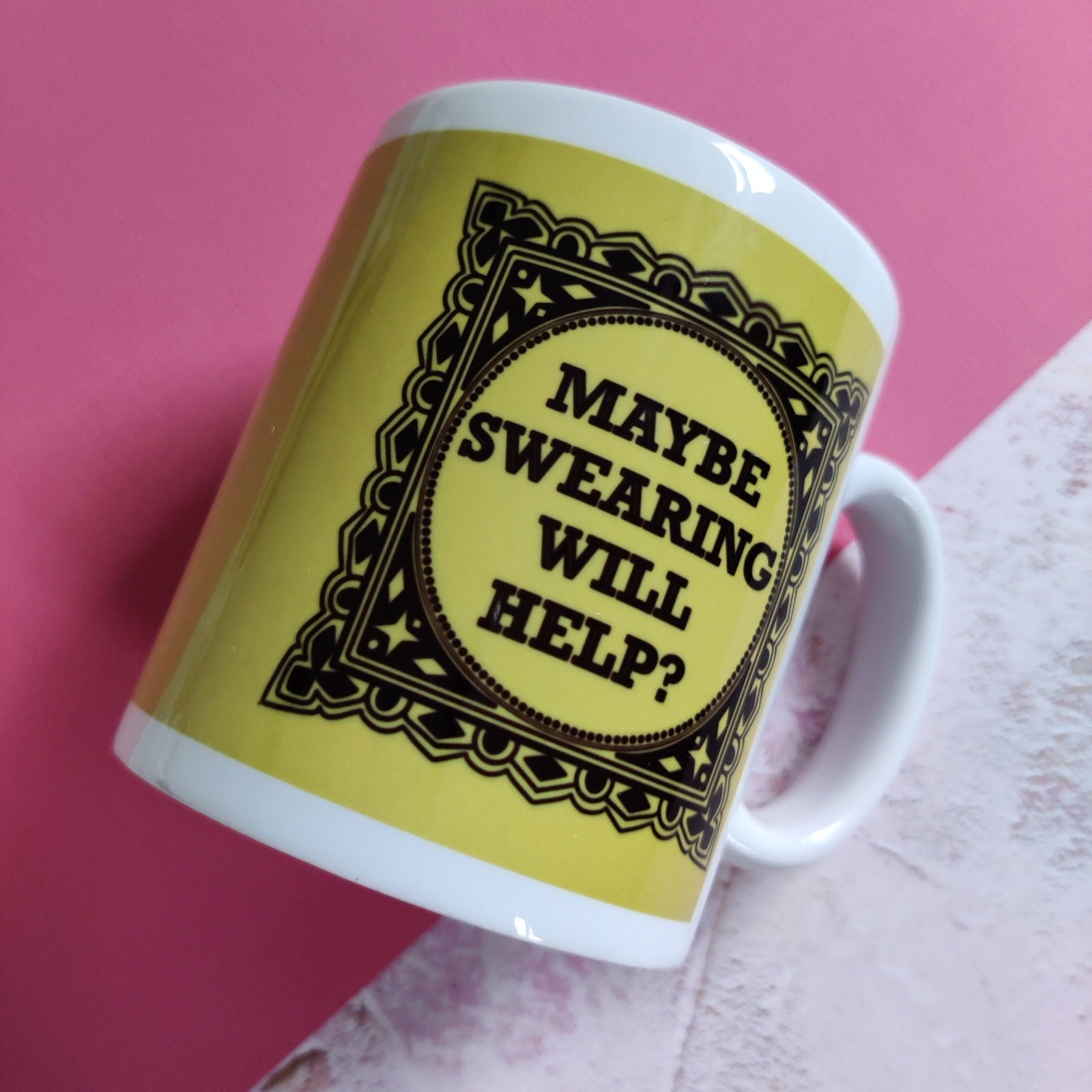 Full Colour Maybe Swearing Will Help Mug - Fay Dixon Design