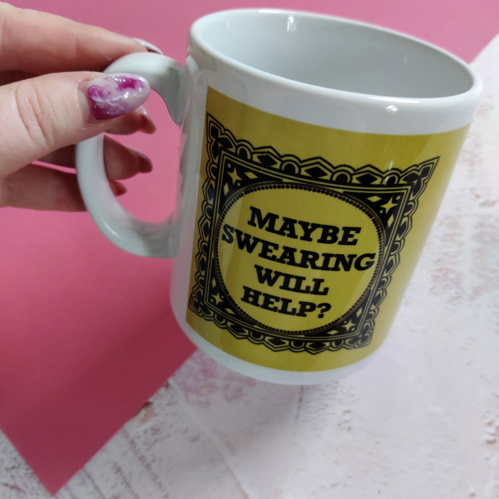 Full Colour Maybe Swearing Will Help Mug - Fay Dixon Design
