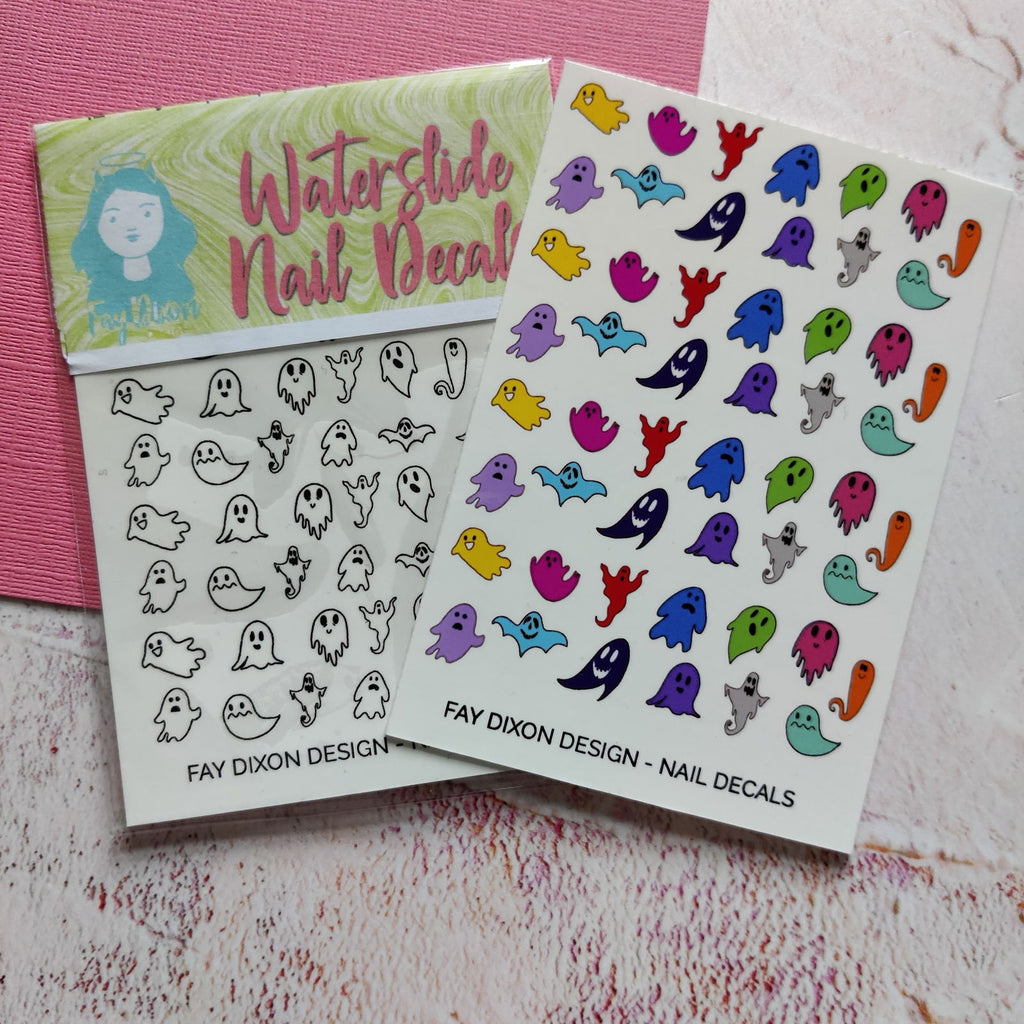 Ghost Waterslide Nail Decals - Fay Dixon Design