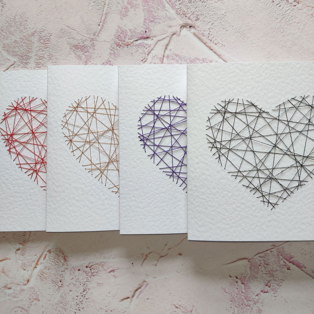 Handmade Threaded Heart Greeting Card β Fay Dixon Design