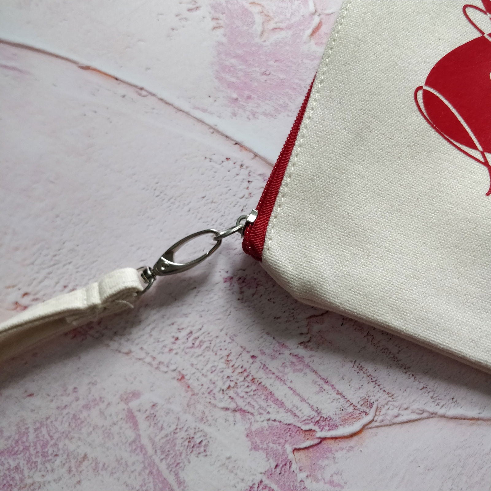 Hello Lovely Cotton Pouch with Wrist Strap - Fay Dixon Design