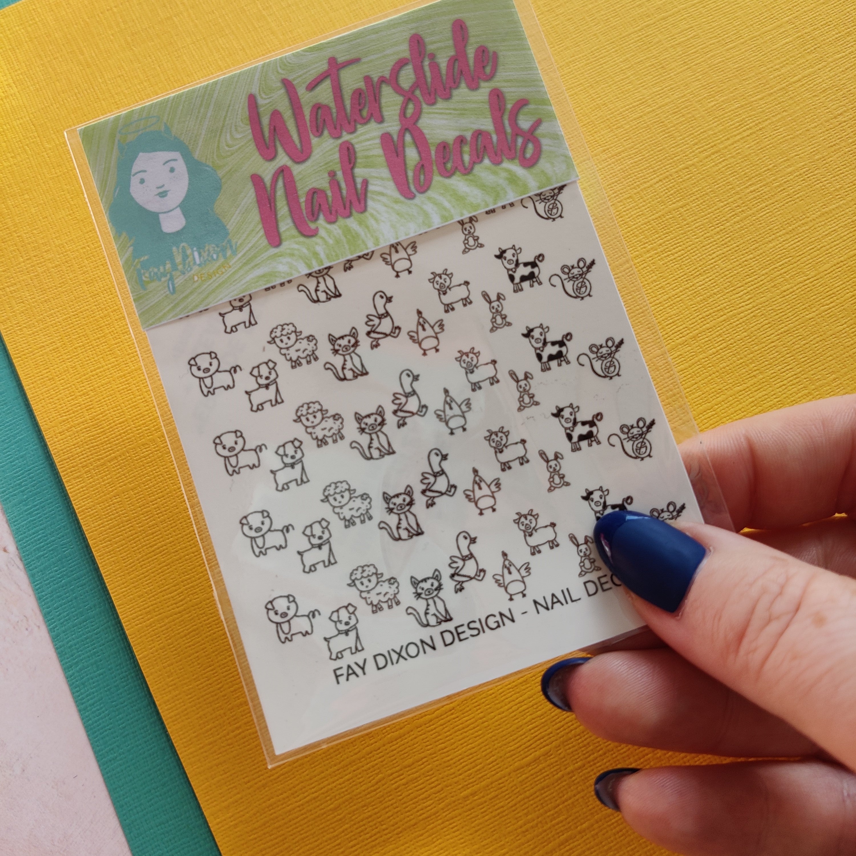 Farm Animal Waterslide Nail Decals