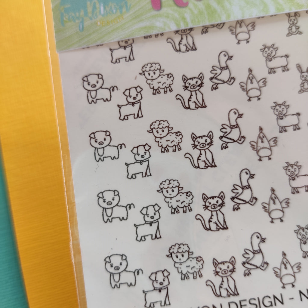 Farm Animal Waterslide Nail Decals