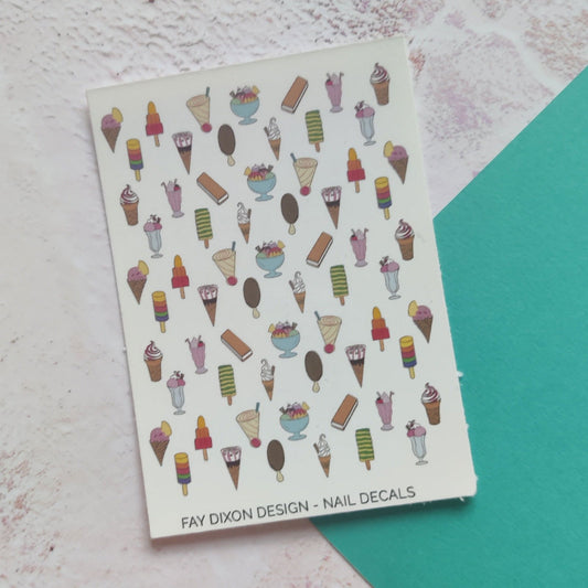 Ice Cream Waterslide Nail Decals - Fay Dixon Design
