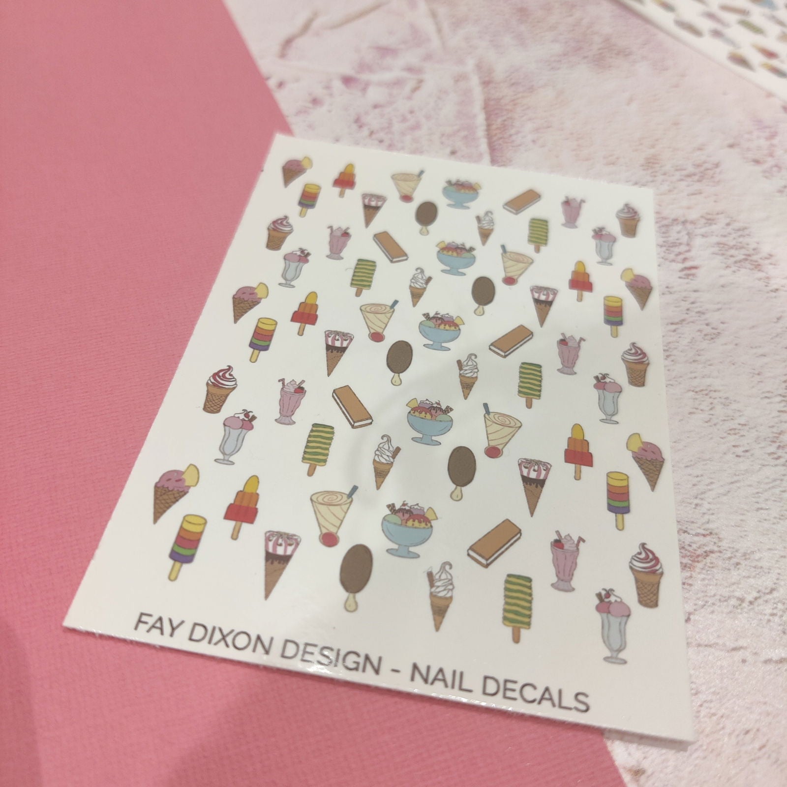 Ice Cream Waterslide Nail Decals - Fay Dixon Design