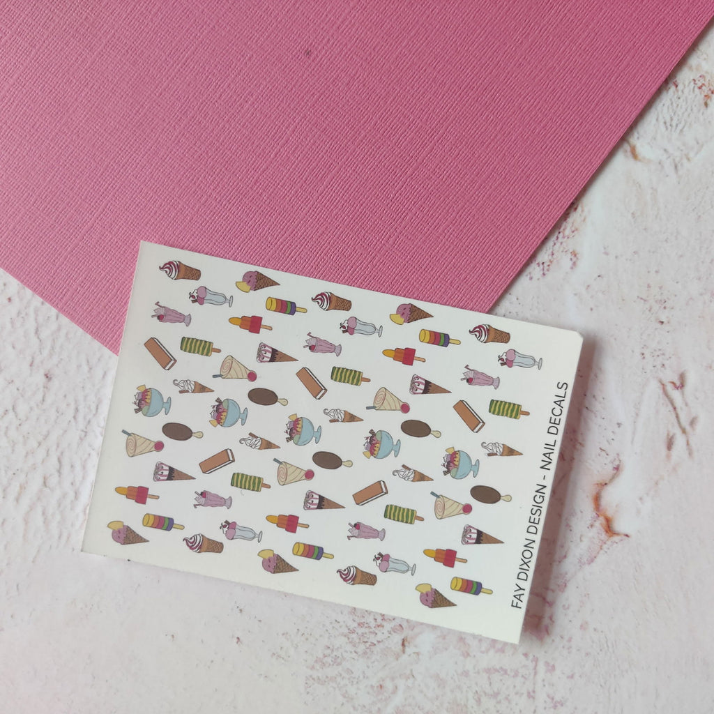 Ice Cream Waterslide Nail Decals - Fay Dixon Design