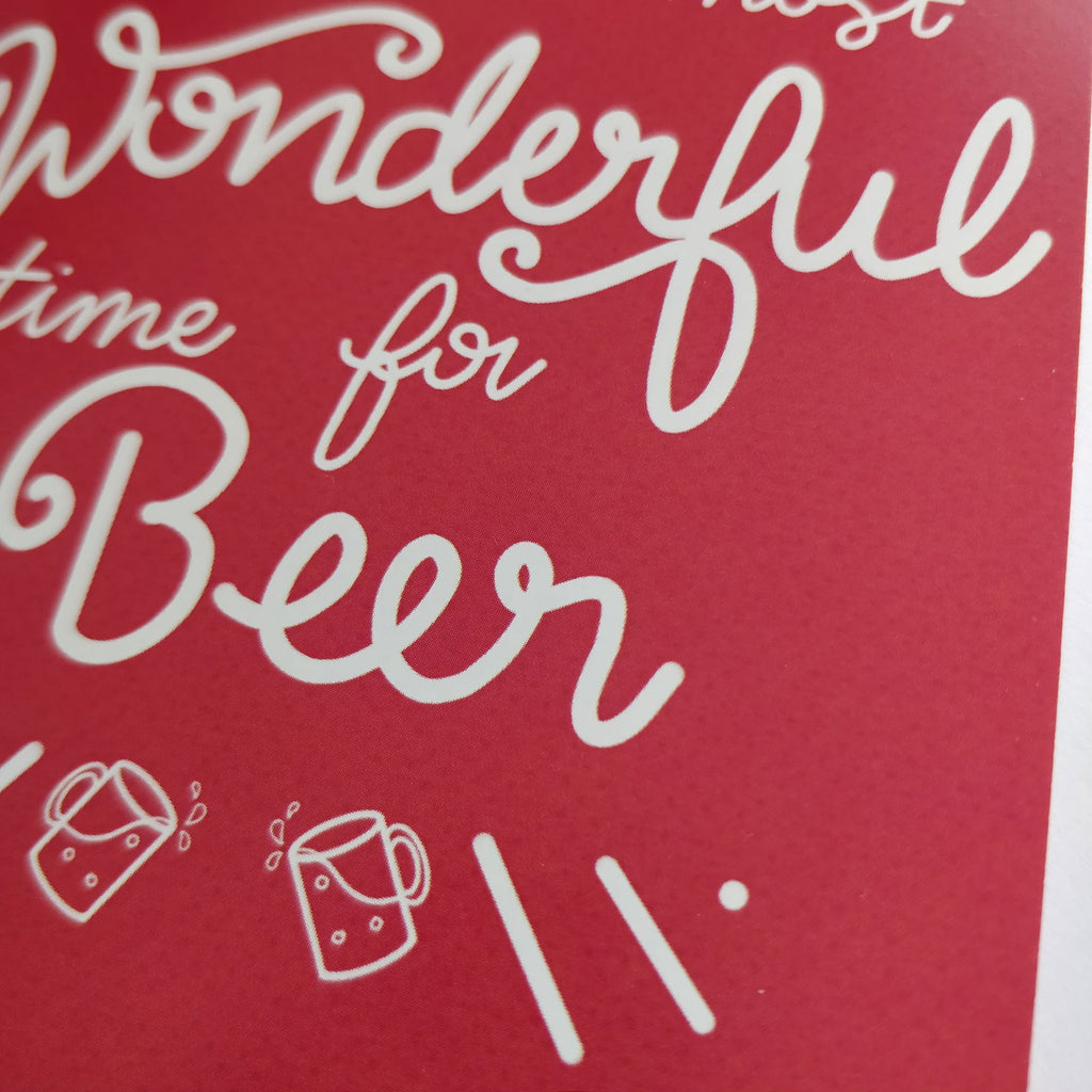 It's the most wonderful time for Beer Christmas Greeting Card - Fay Dixon Design