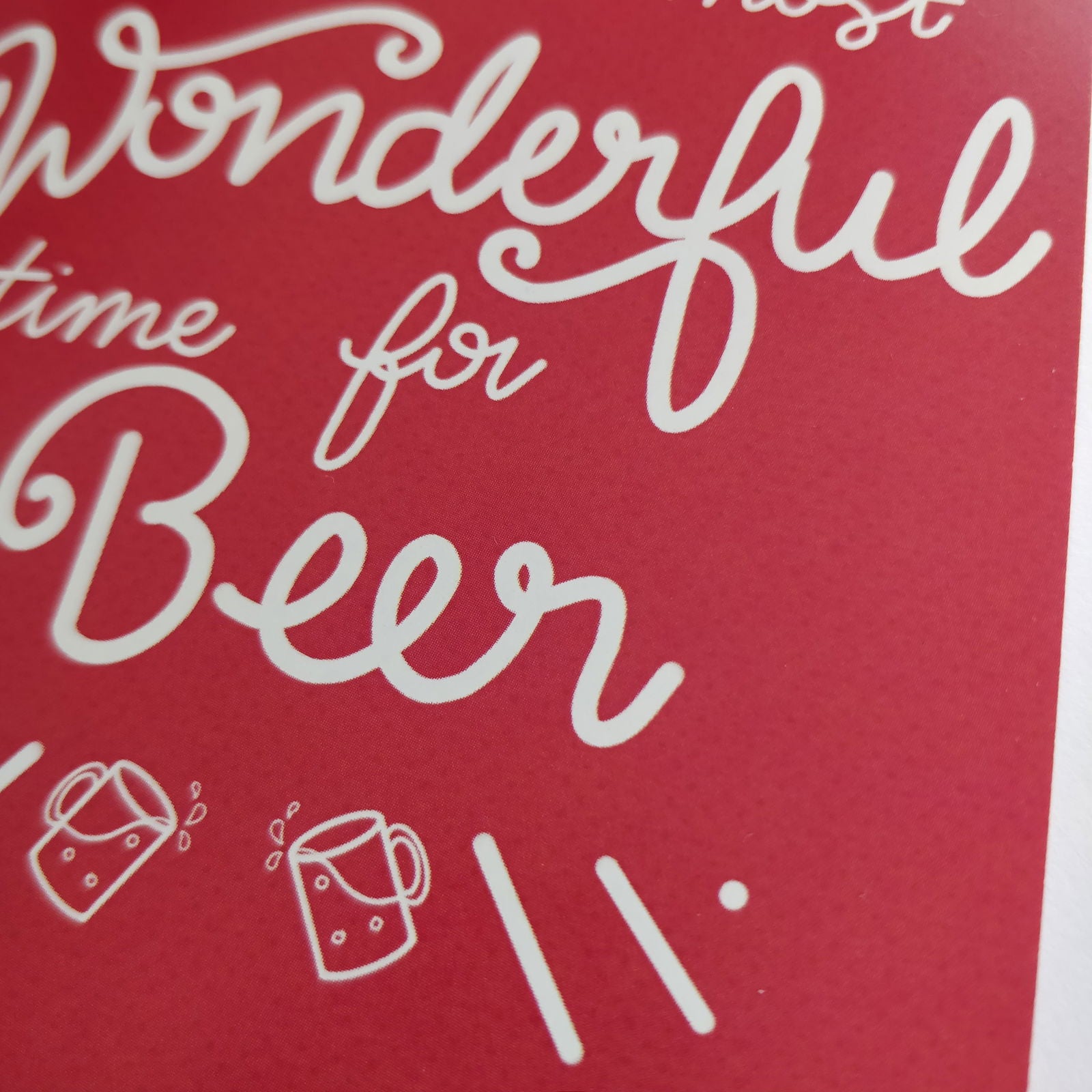It's the most wonderful time for Beer Christmas Greeting Card - Fay Dixon Design