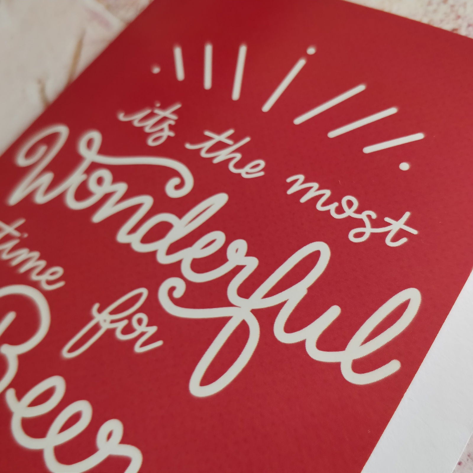 It's the most wonderful time for Beer Christmas Greeting Card - Fay Dixon Design