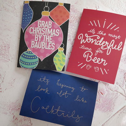 It's the most wonderful time for Beer Christmas Greeting Card - Fay Dixon Design