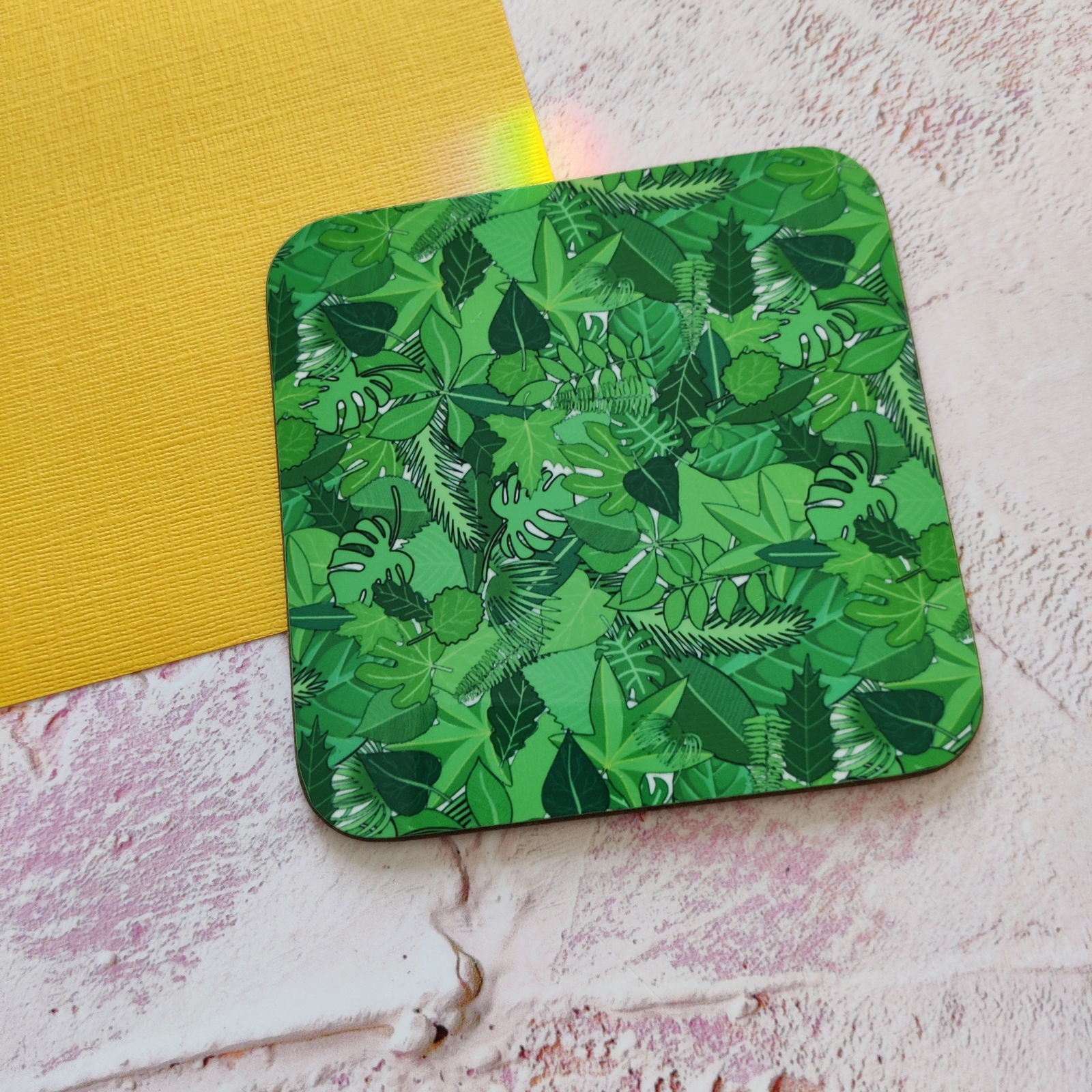 Leaves illustration Square Coaster - Fay Dixon Design