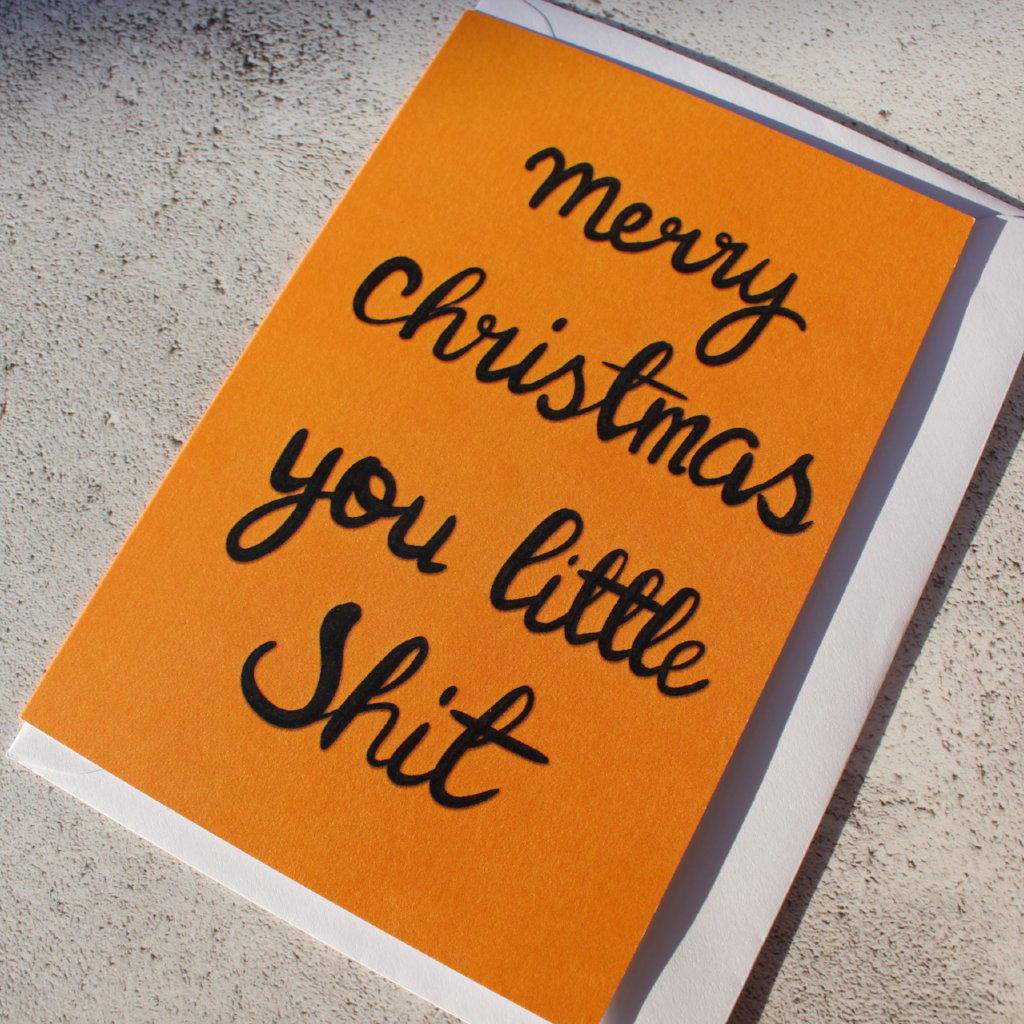 Merry Christmas you little Shit Christmas Card - Fay Dixon Design