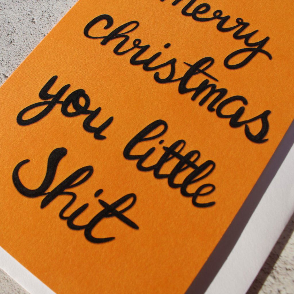 Merry Christmas you little Shit Christmas Card - Fay Dixon Design