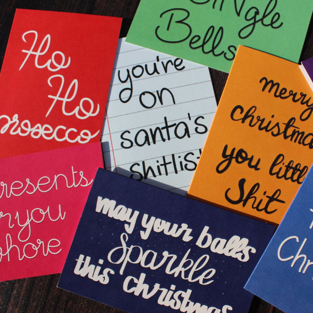 Merry Christmas you little Shit Christmas Card - Fay Dixon Design