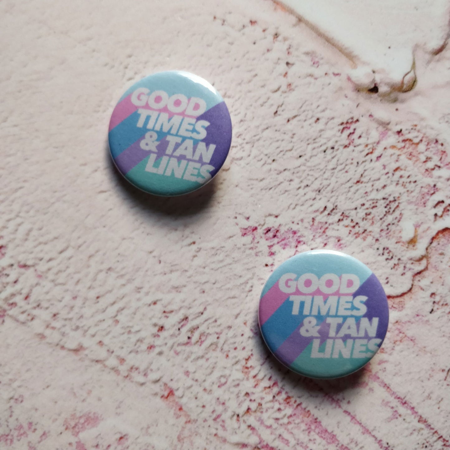 Good Times and Tan Lines Illustration Badge/Mirror - Fay Dixon Design