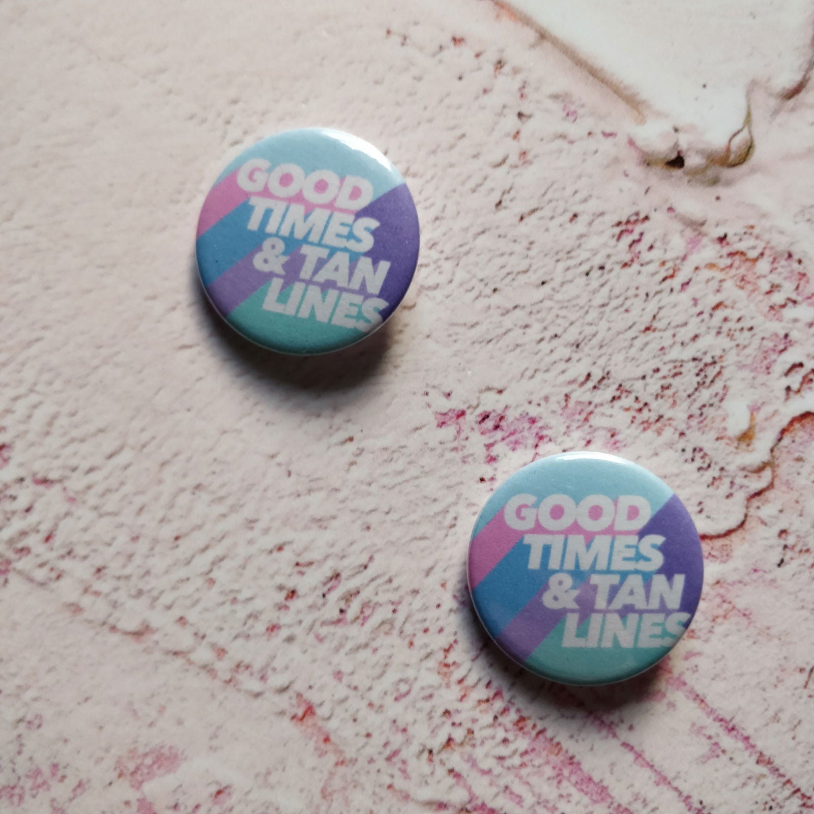 Good Times and Tan Lines Illustration Badge/Mirror - Fay Dixon Design