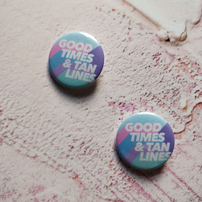 Good Times and Tan Lines Illustration Badge/Mirror - Fay Dixon Design