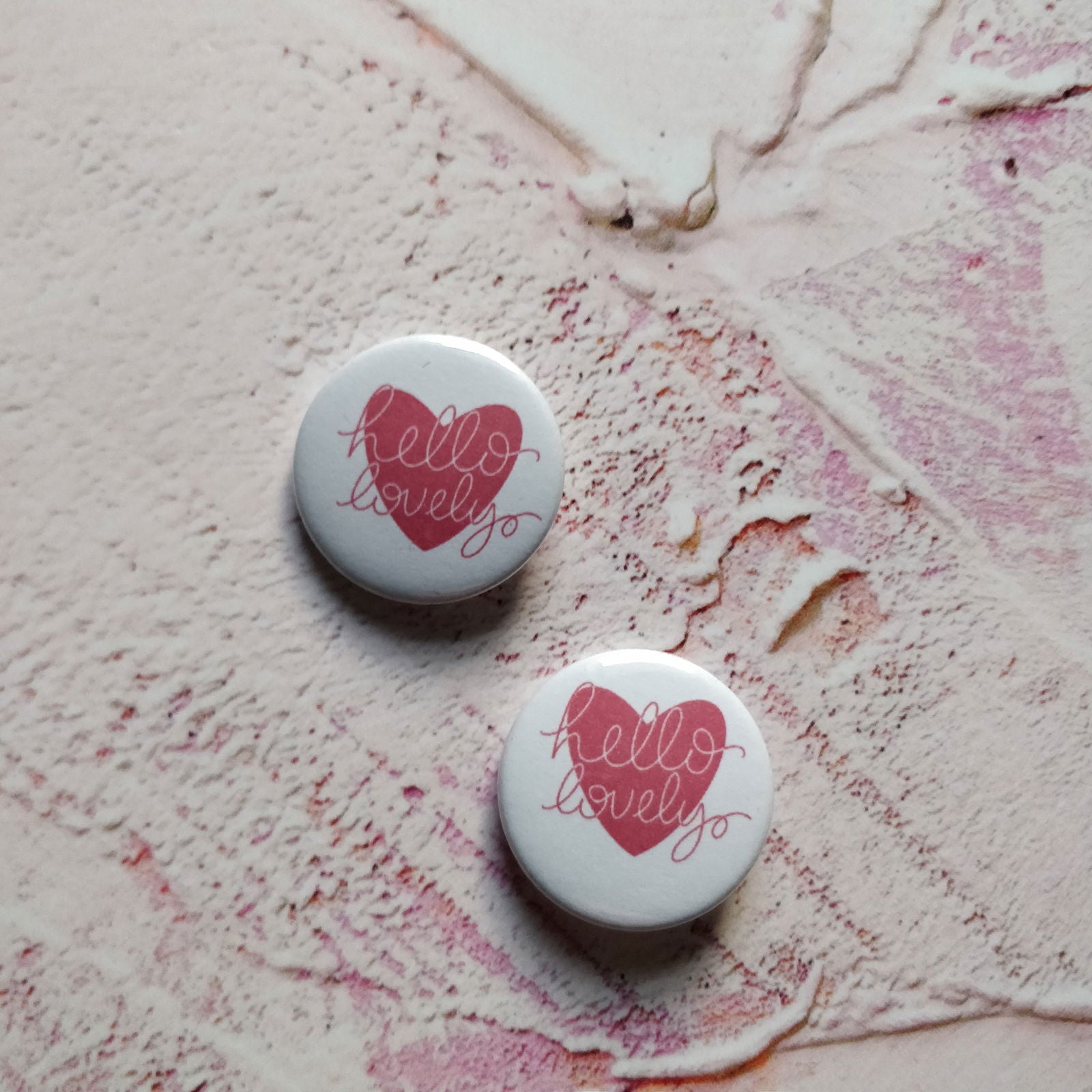 Hello Lovely Illustrated Badge/Mirror - Fay Dixon Design
