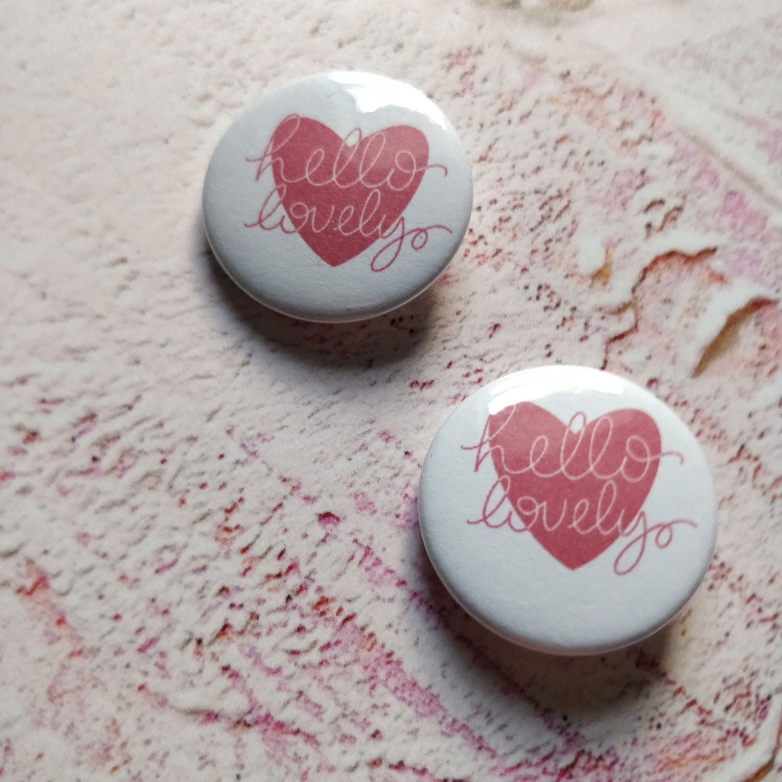 Hello Lovely Illustrated Badge/Mirror - Fay Dixon Design
