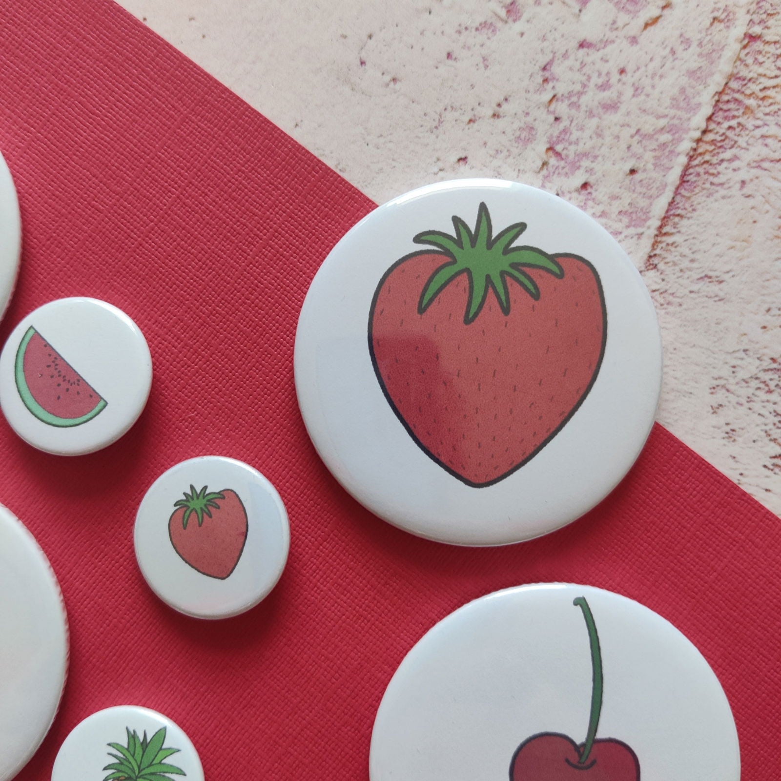 Illustrated Fruit Illustrated Badge/Mirror - Fay Dixon Design