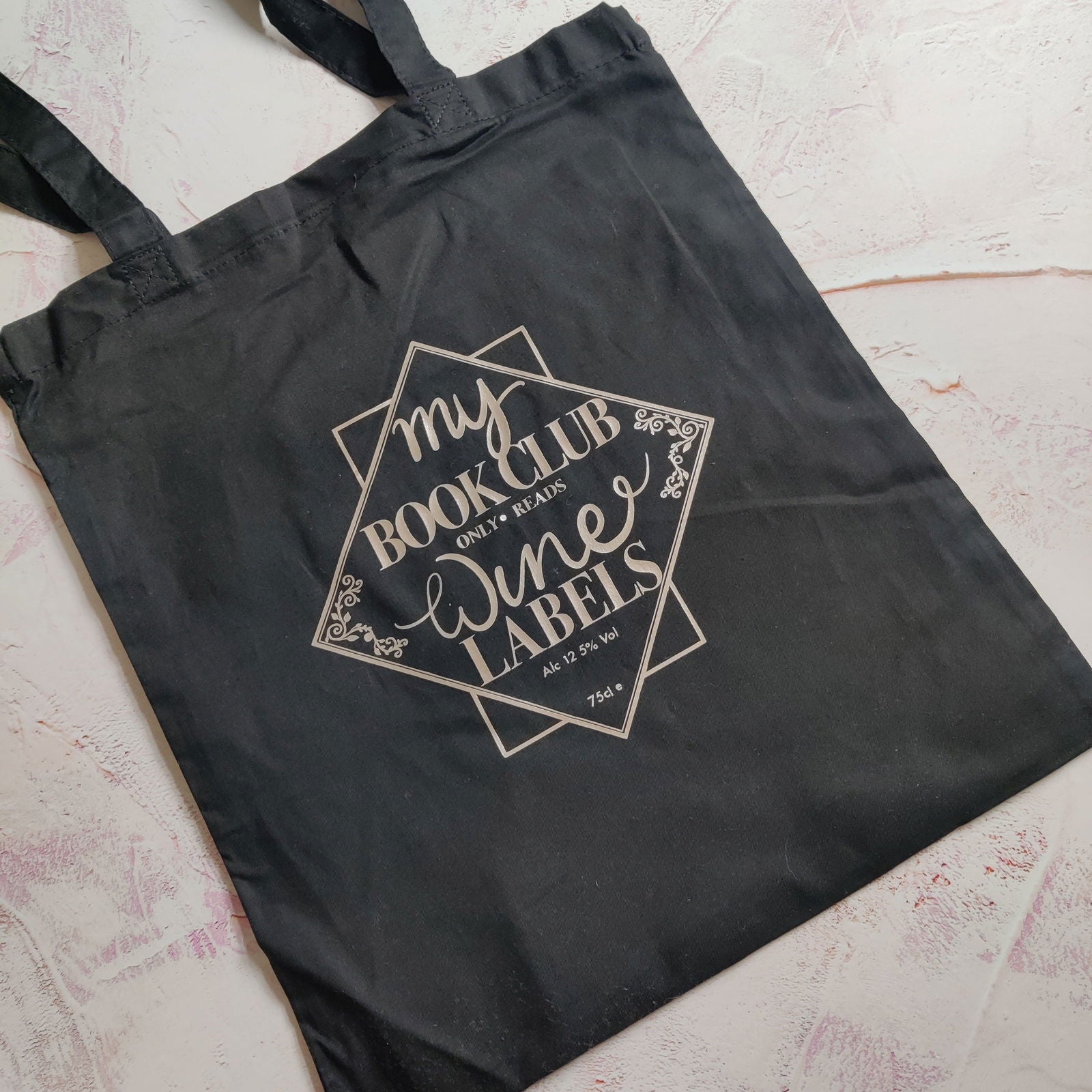 My Book Club only Read Wine Labels Tote Bag - Fay Dixon Design