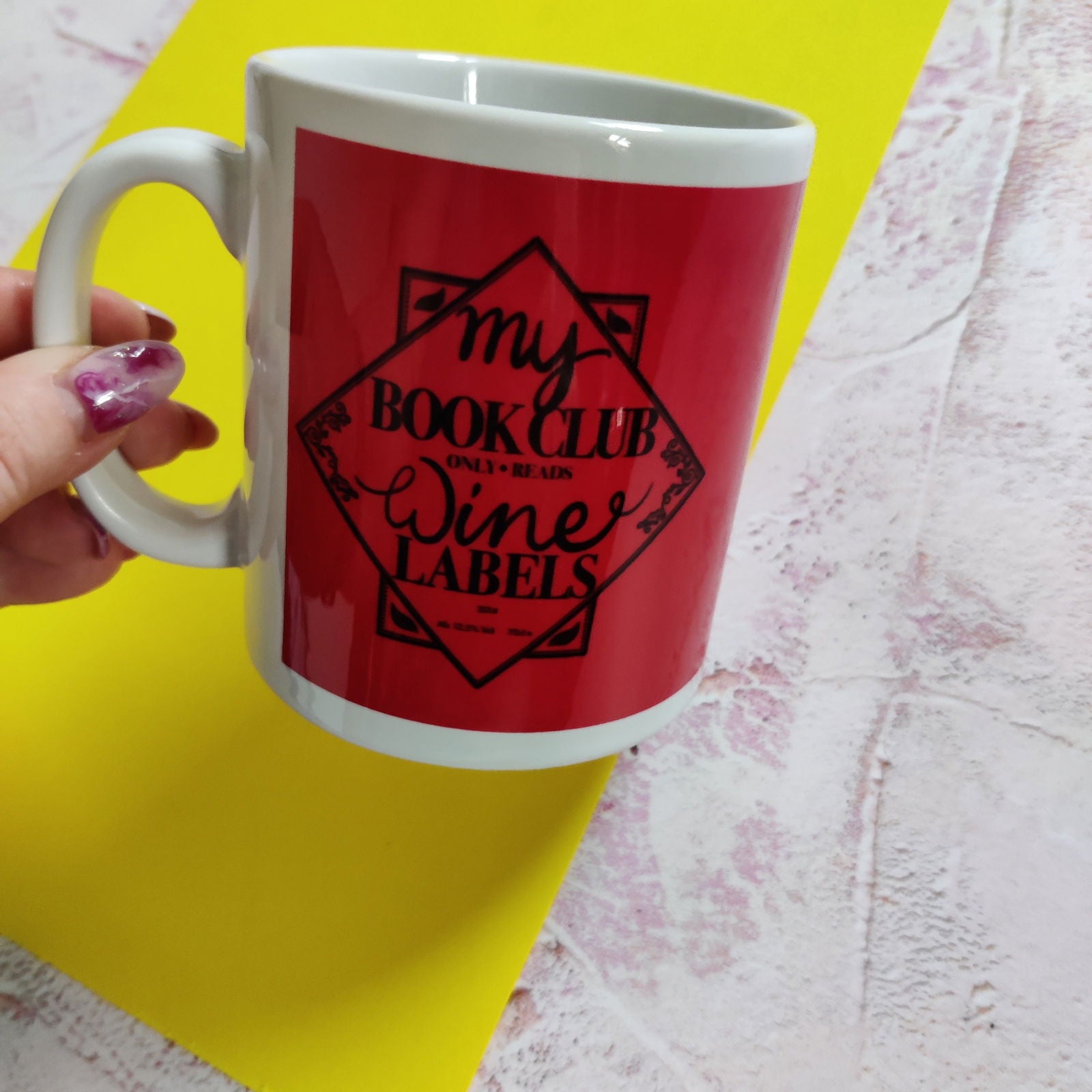 My Book Club only Read wine labels Mug - Fay Dixon Design