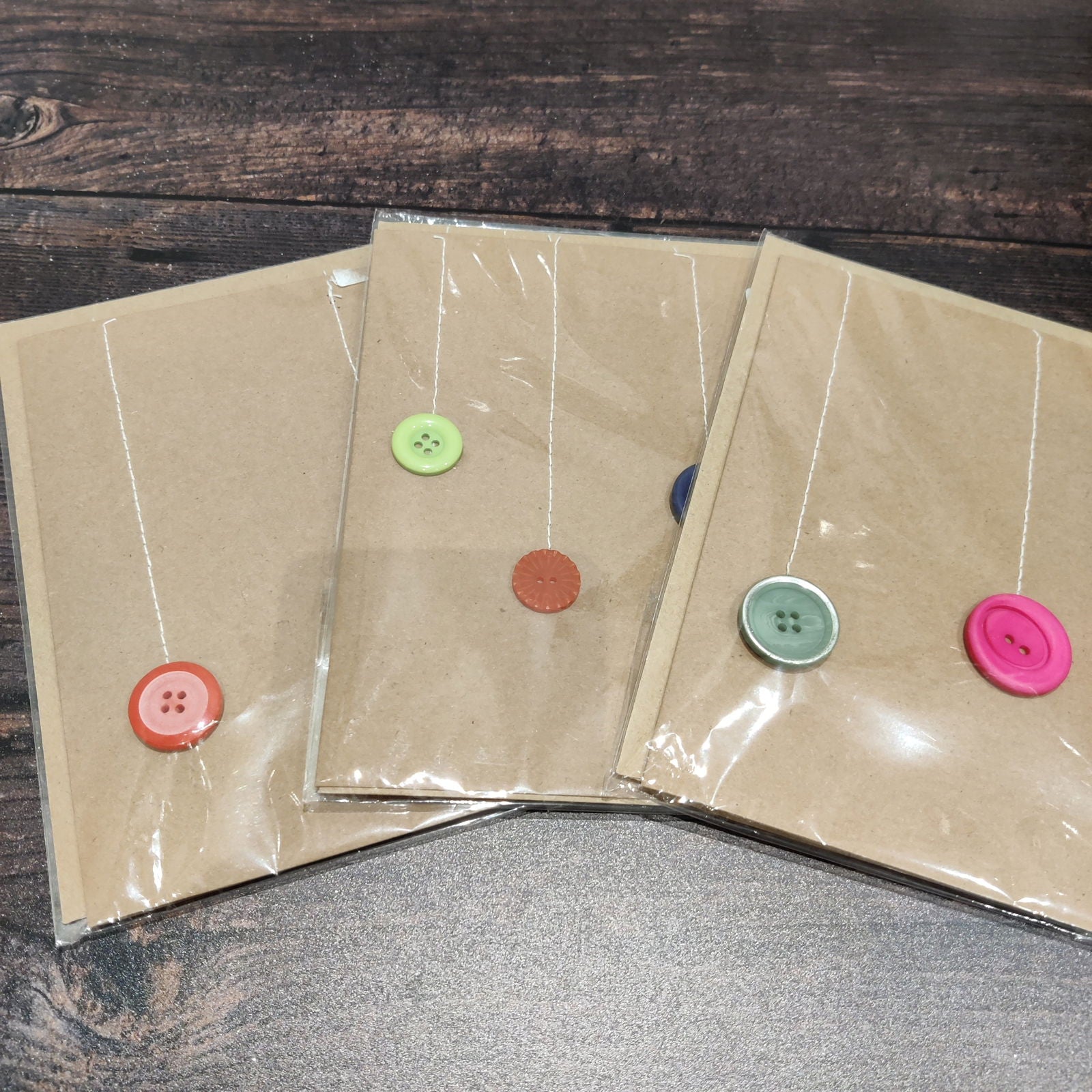 OLD Kraft Button Bauble cards - Fay Dixon Design