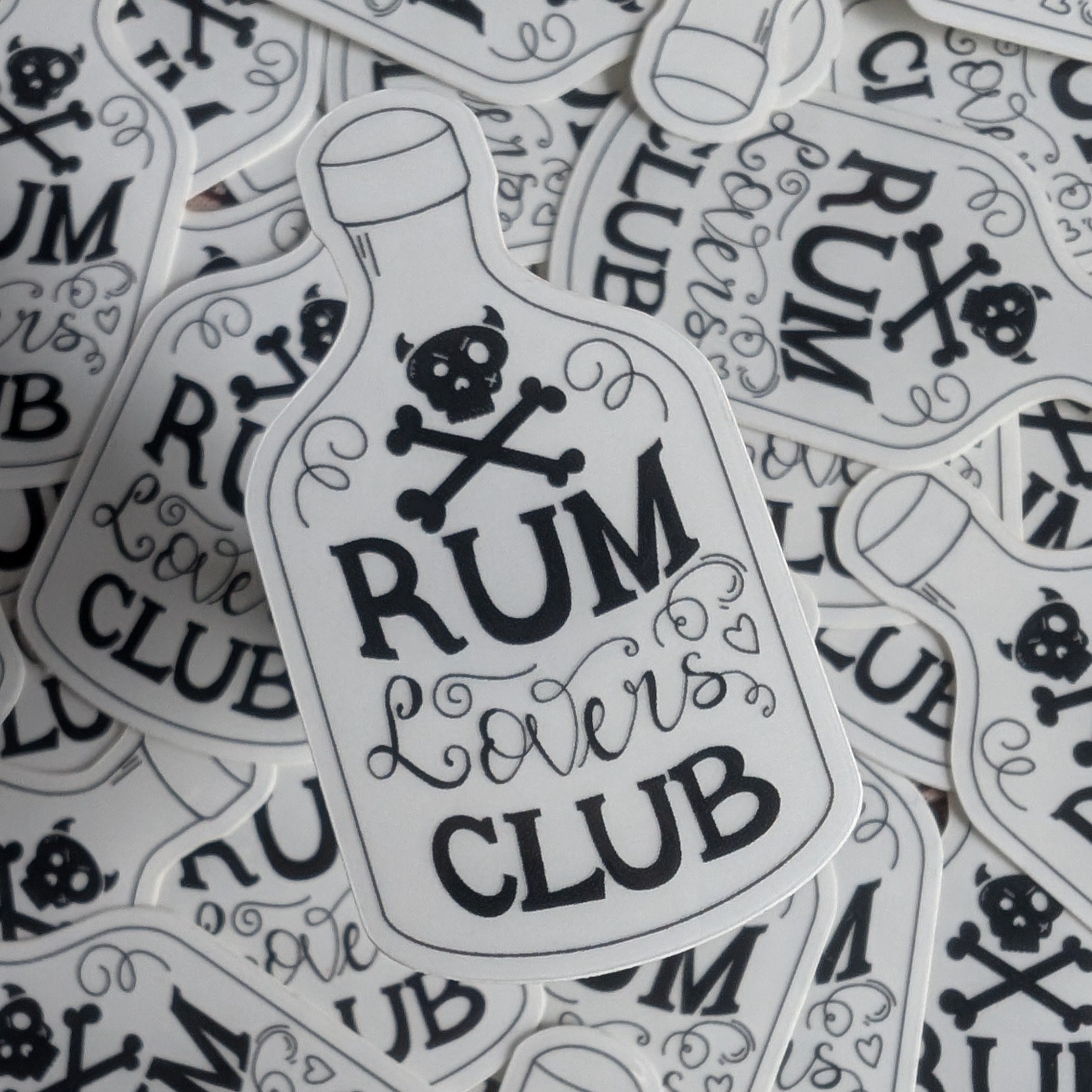 Rum Lovers Club Transparent mini vinyl sticker