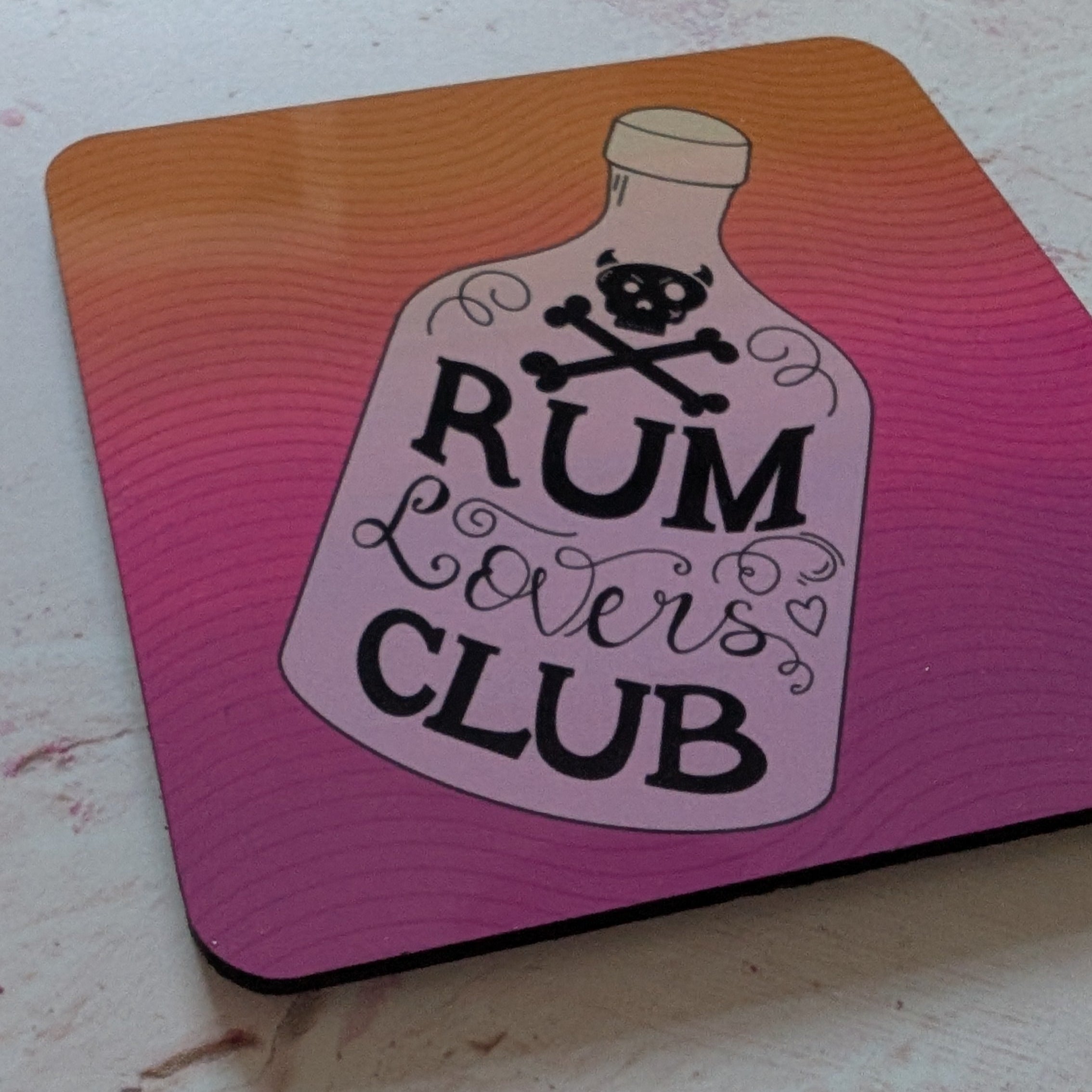 Rum Lovers Club Square Coaster