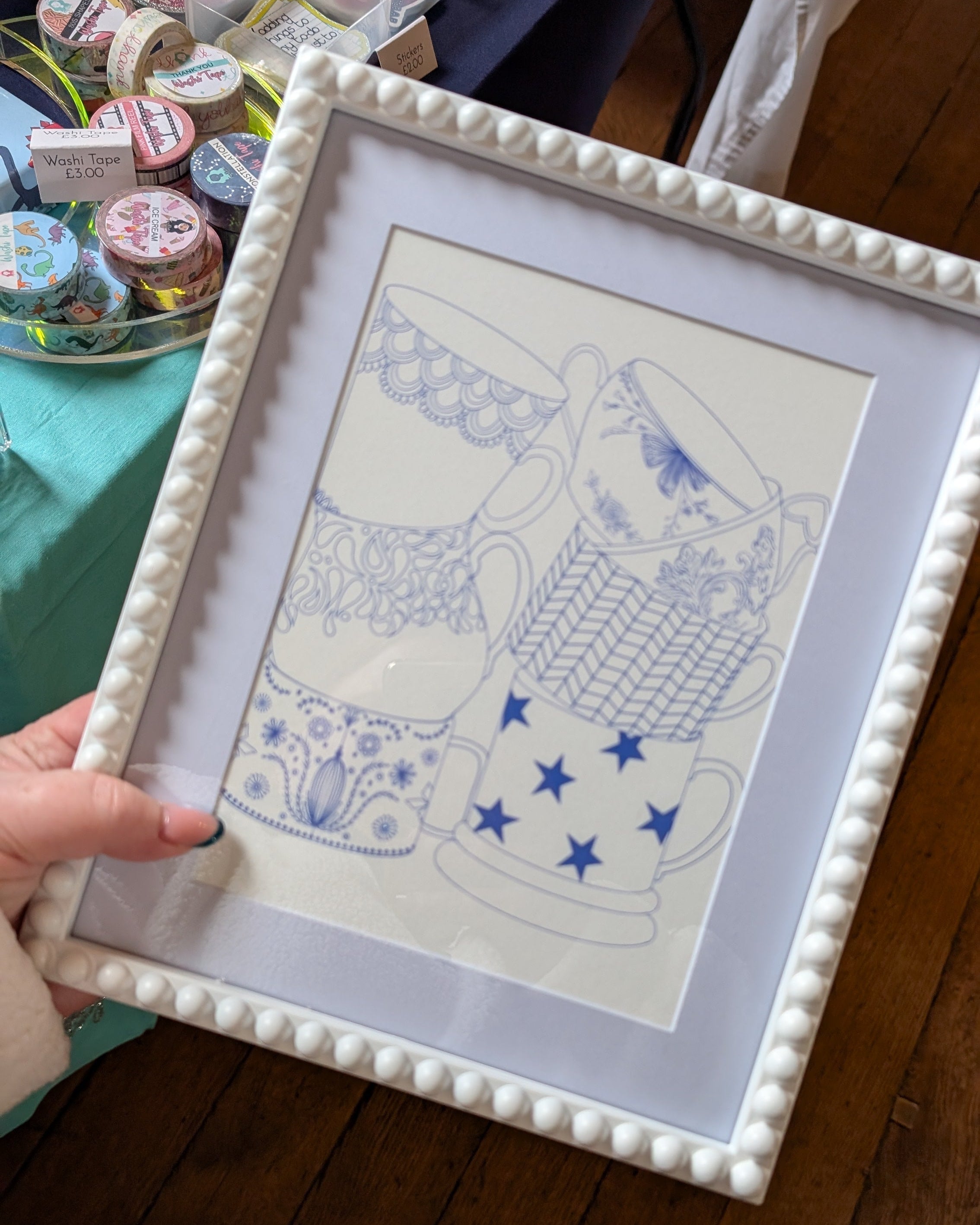 Spill The Tea Mug Line Drawing Art Print