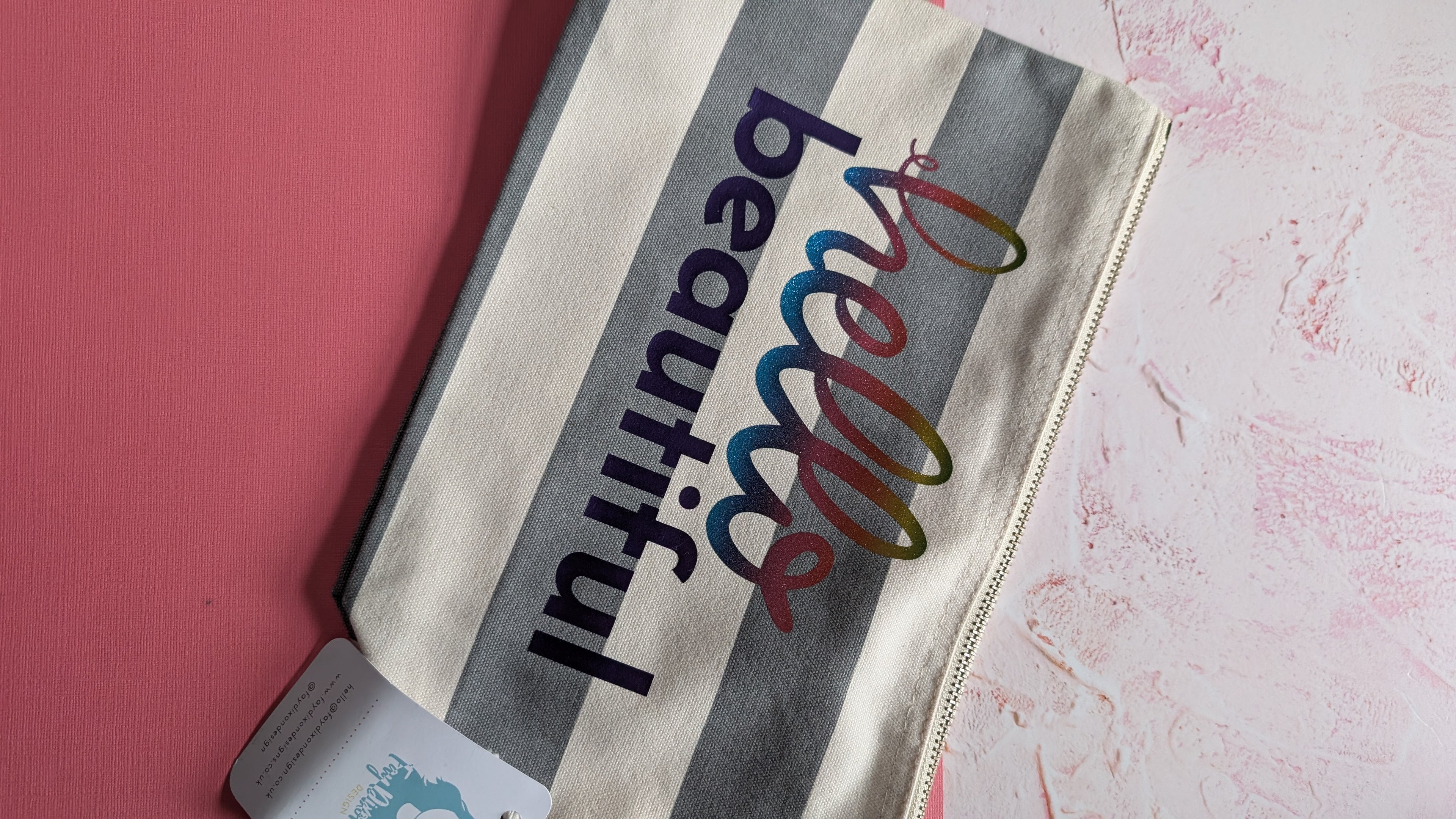 Hello Beautiful Cotton Pouch with Wrist Strap