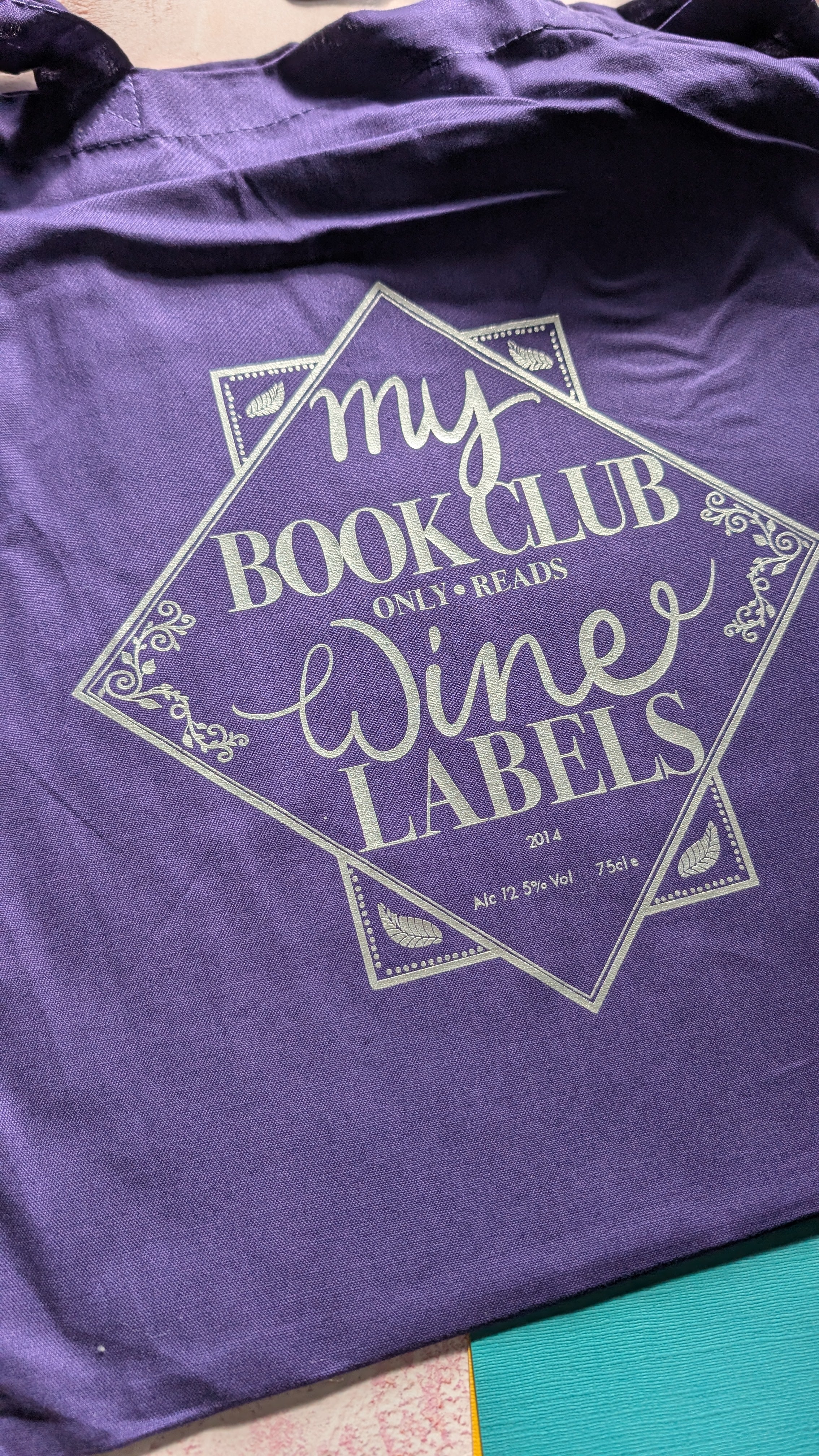 My Book Club only Read Wine Labels Tote Bag
