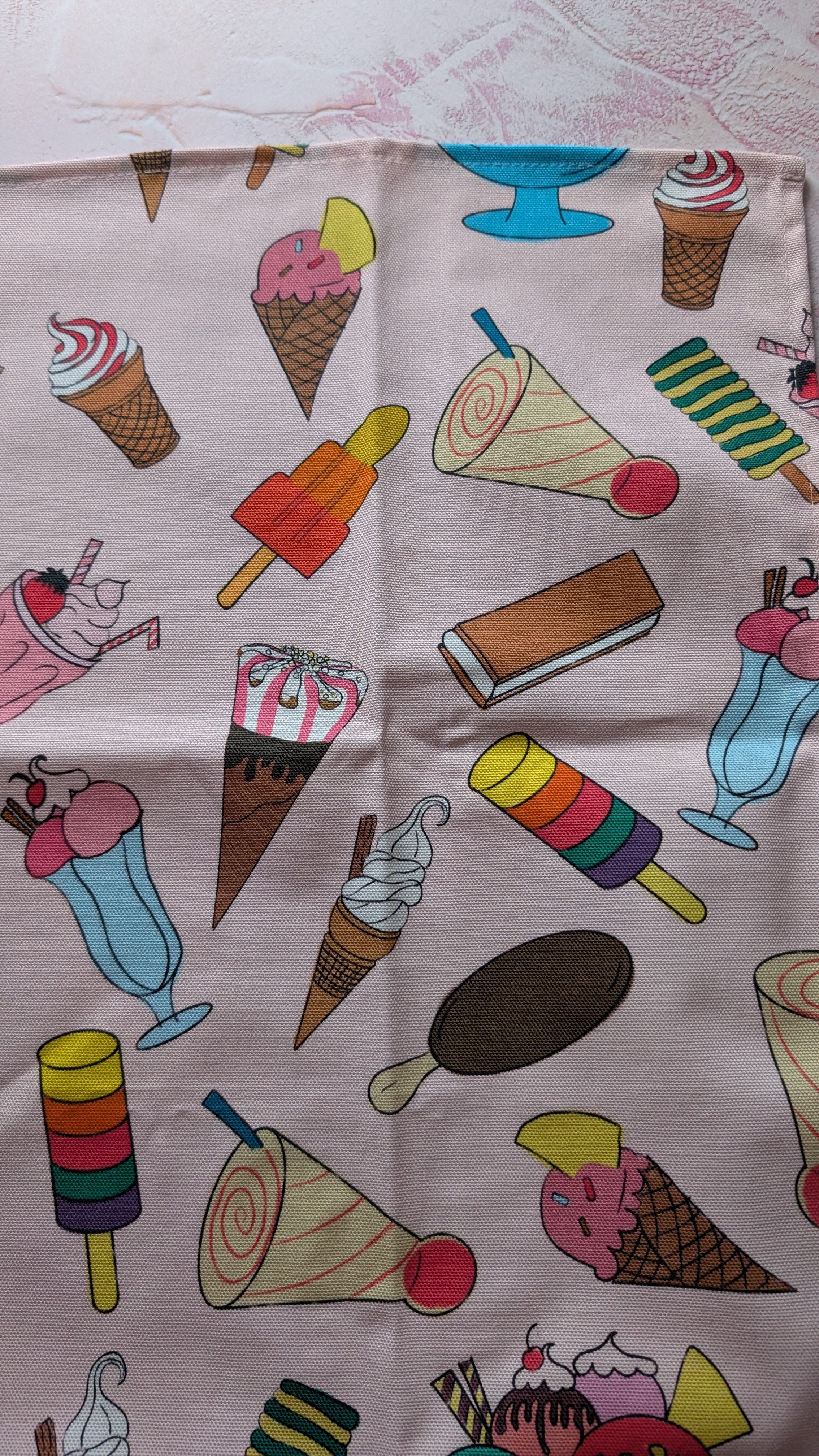 Pink Ice cream Pattern Cotton Tea Towel