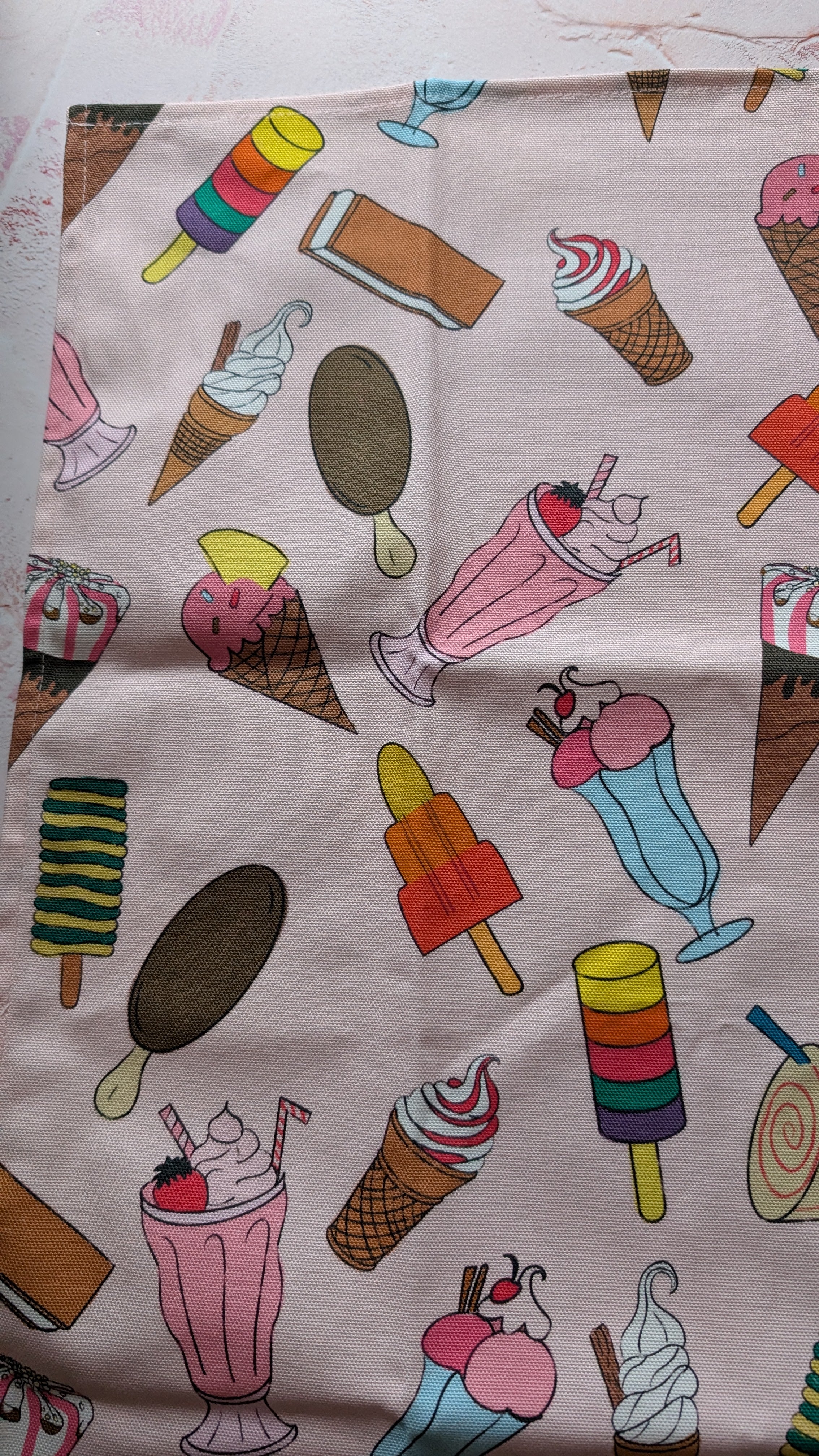 Pink Ice cream Pattern Cotton Tea Towel
